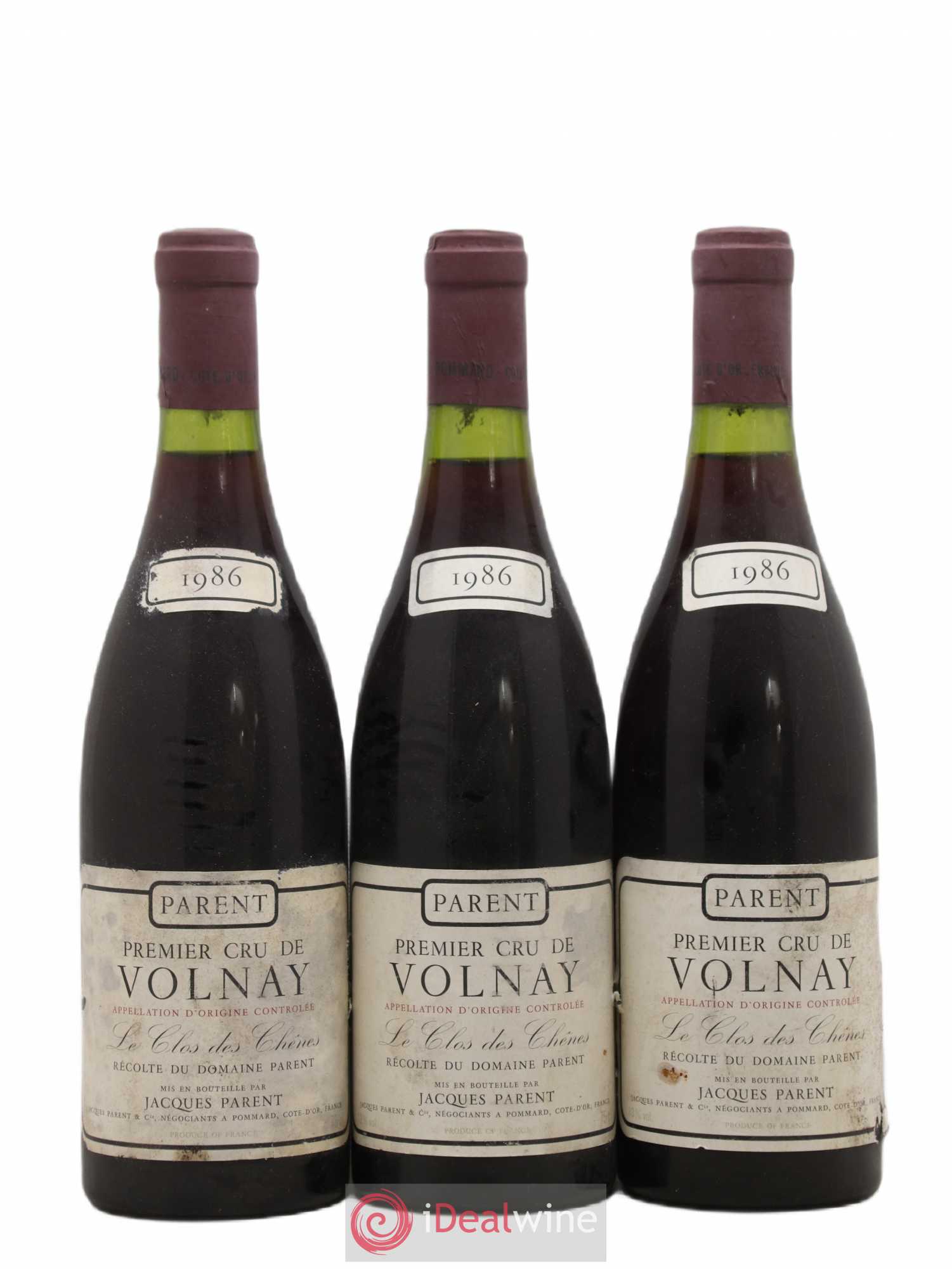 Volnay 1er Cru Clos Des Chênes Domaine Parent 1986 - Posten von 3 Flaschen - 0