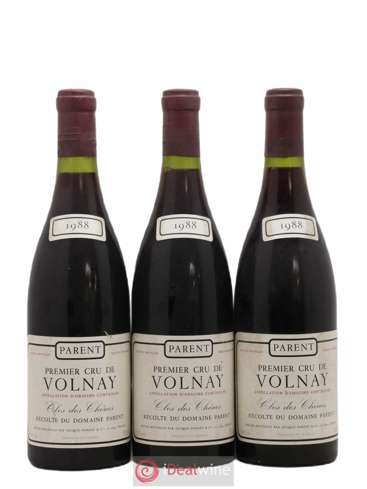 Volnay 1er Cru Clos Des Chênes Domaine Parent 1988 - Posten von 3 Flaschen - 0
