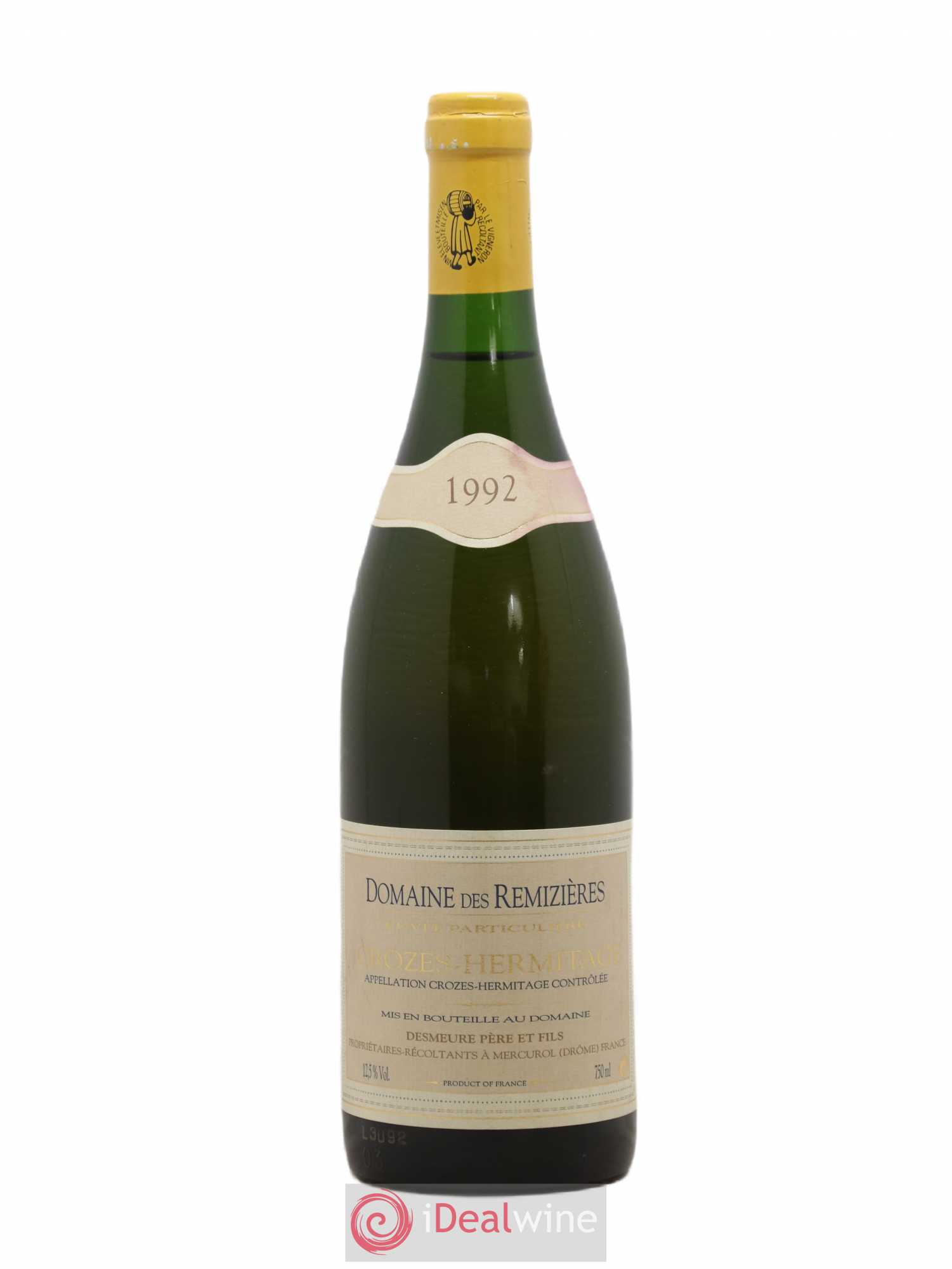 Crozes-Hermitage Cuvée particulière Rémizières (Domaine des) 1992 - Lot de 1 bouteille - 0
