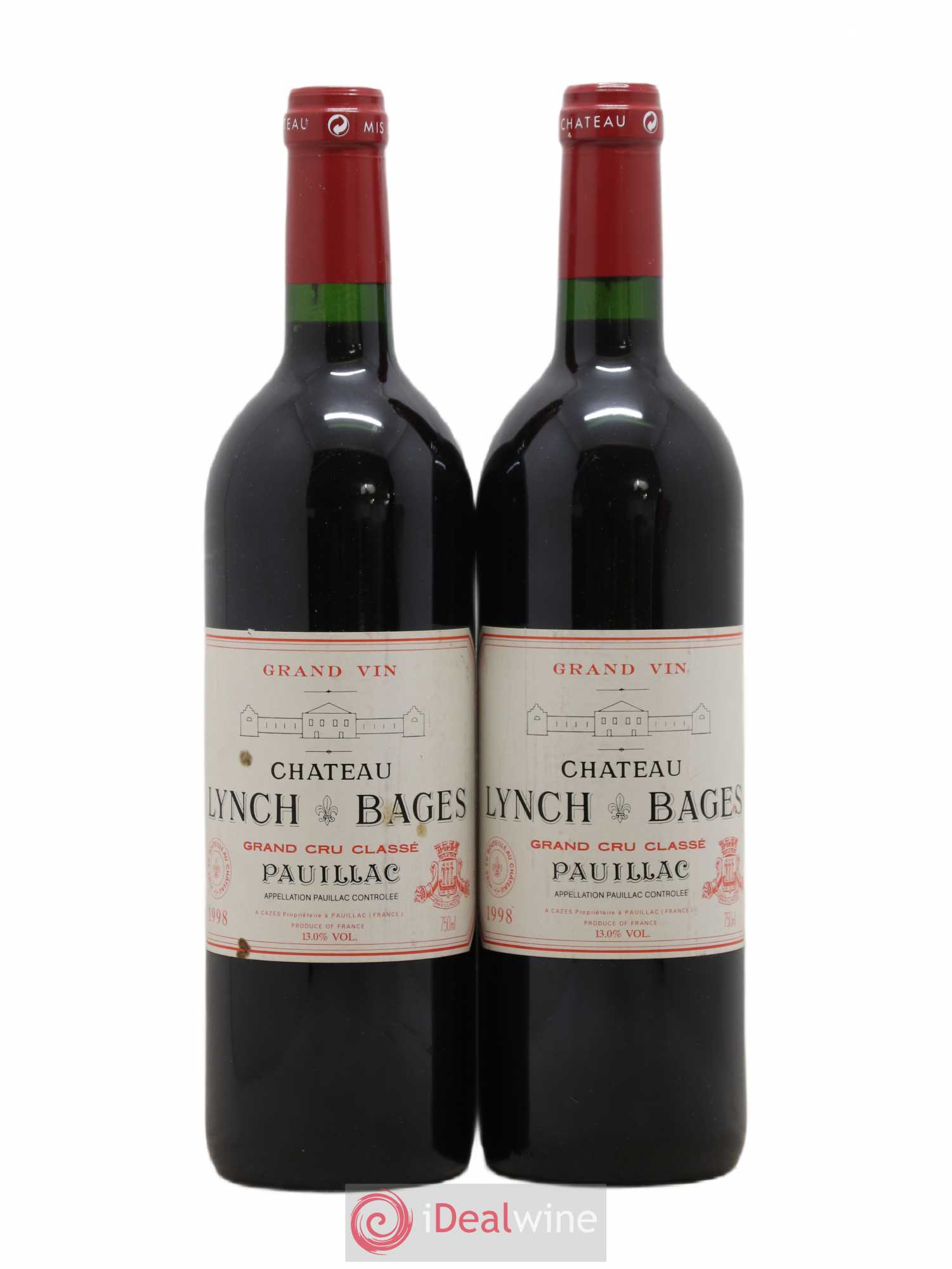 Château Lynch Bages 5ème Grand Cru Classé 1998 - Lot de 2 bouteilles - 0