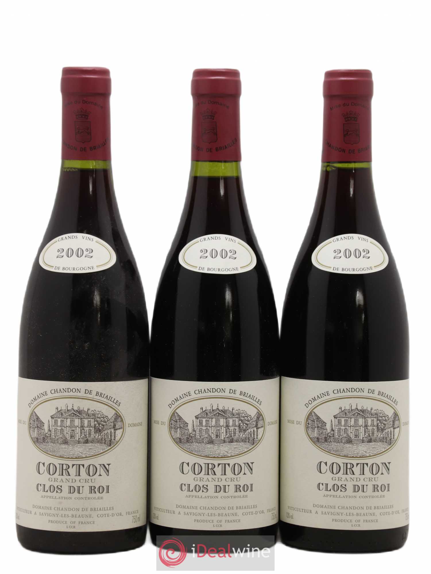 Corton Grand Cru Clos Du Roi Chandon de Briailles 2002 - Posten von 3 Flaschen - 0