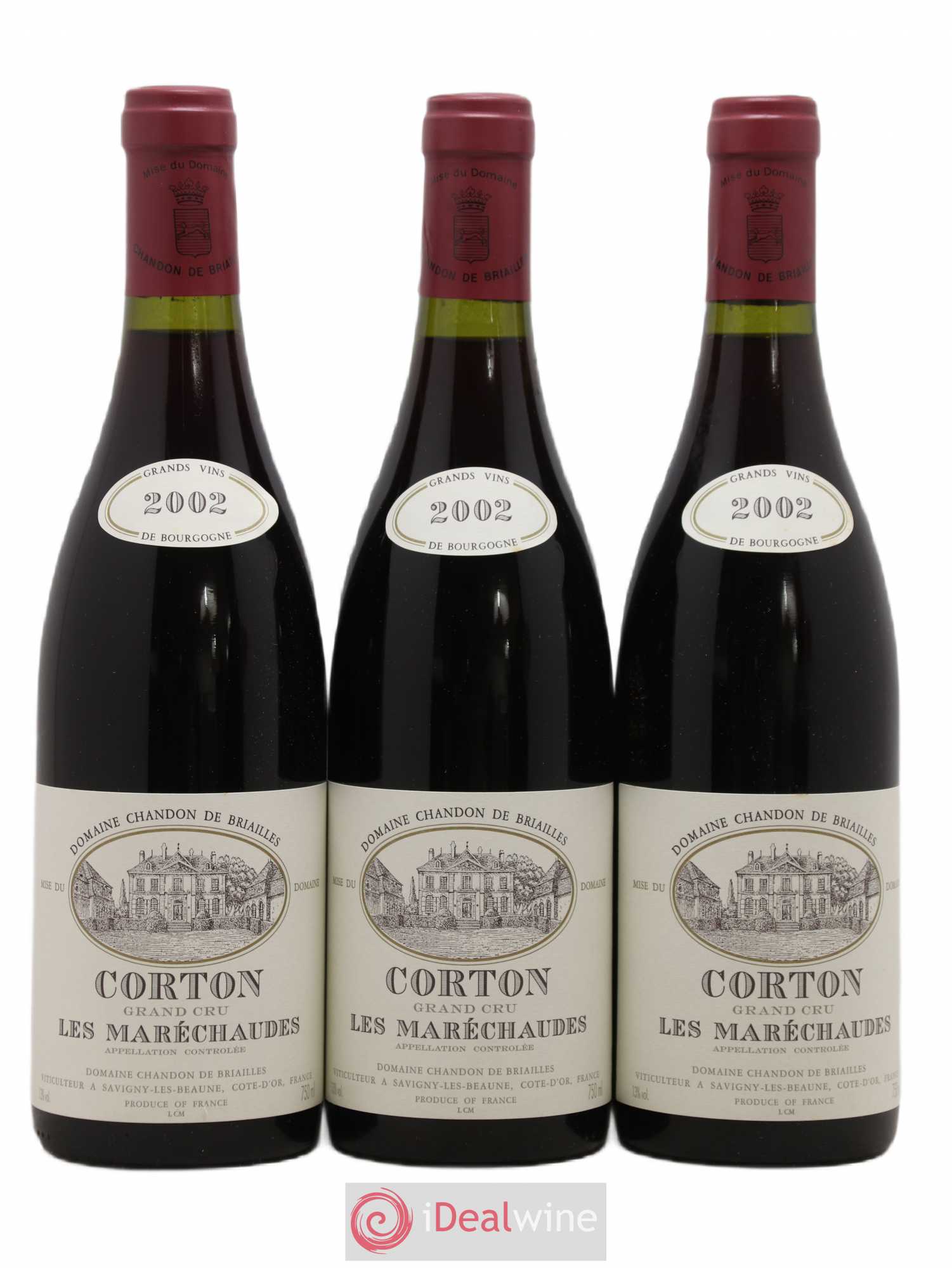 Corton Grand Cru Les Maréchaudes Chandon de Briailles 2002 - Lot de 3 bouteilles - 0