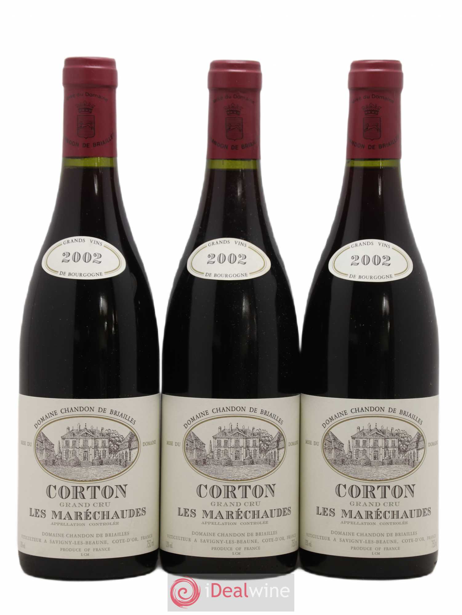 Corton Grand Cru Les Maréchaudes Chandon de Briailles 2002 - Lot de 3 bouteilles - 0