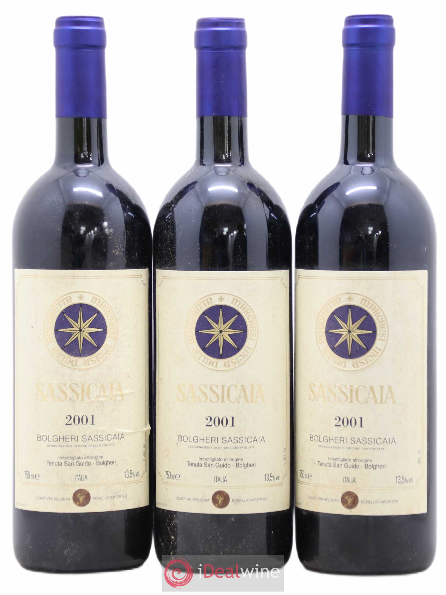 Bolgheri DOC Sassicaia Tenuta San Guido 2001 - Lot de 3 bouteilles - 0