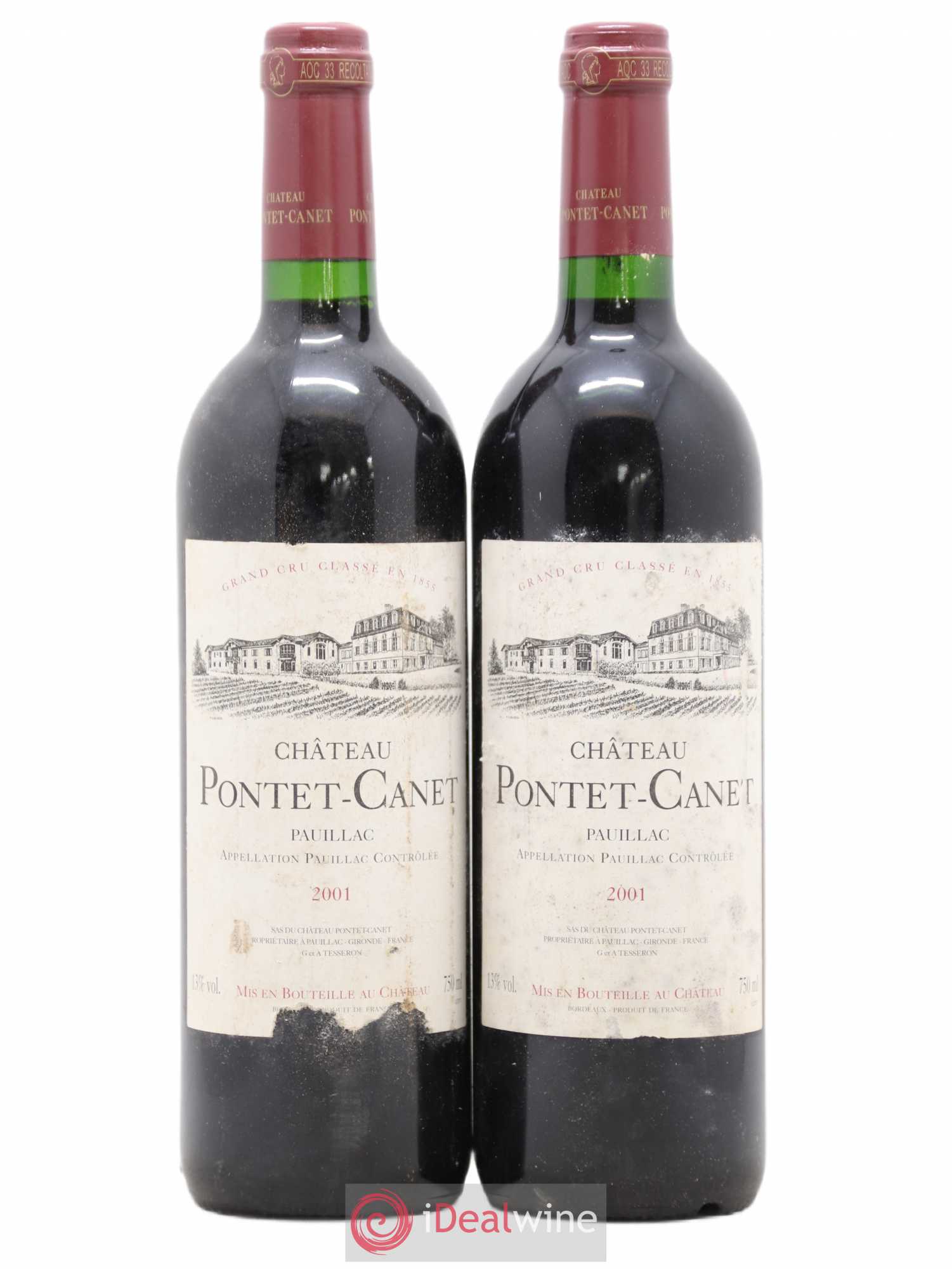 Château Pontet Canet 5ème Grand Cru Classé 2001 - Lot de 2 bouteilles - 0