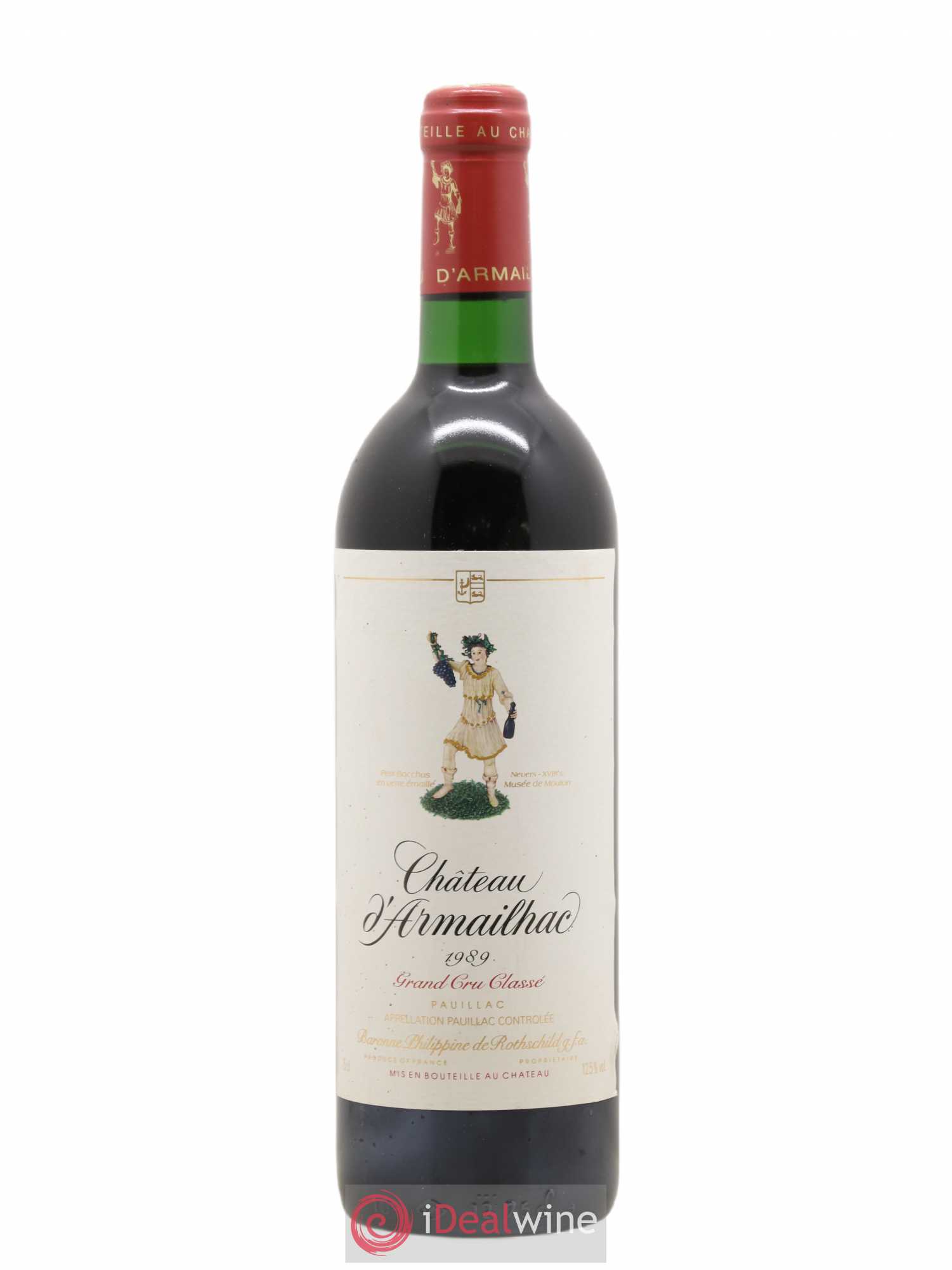 Château d' Armailhac - Mouton Baron(ne) Philippe 5ème Grand Cru Classé 1989 - Lot de 1 bouteille - 0