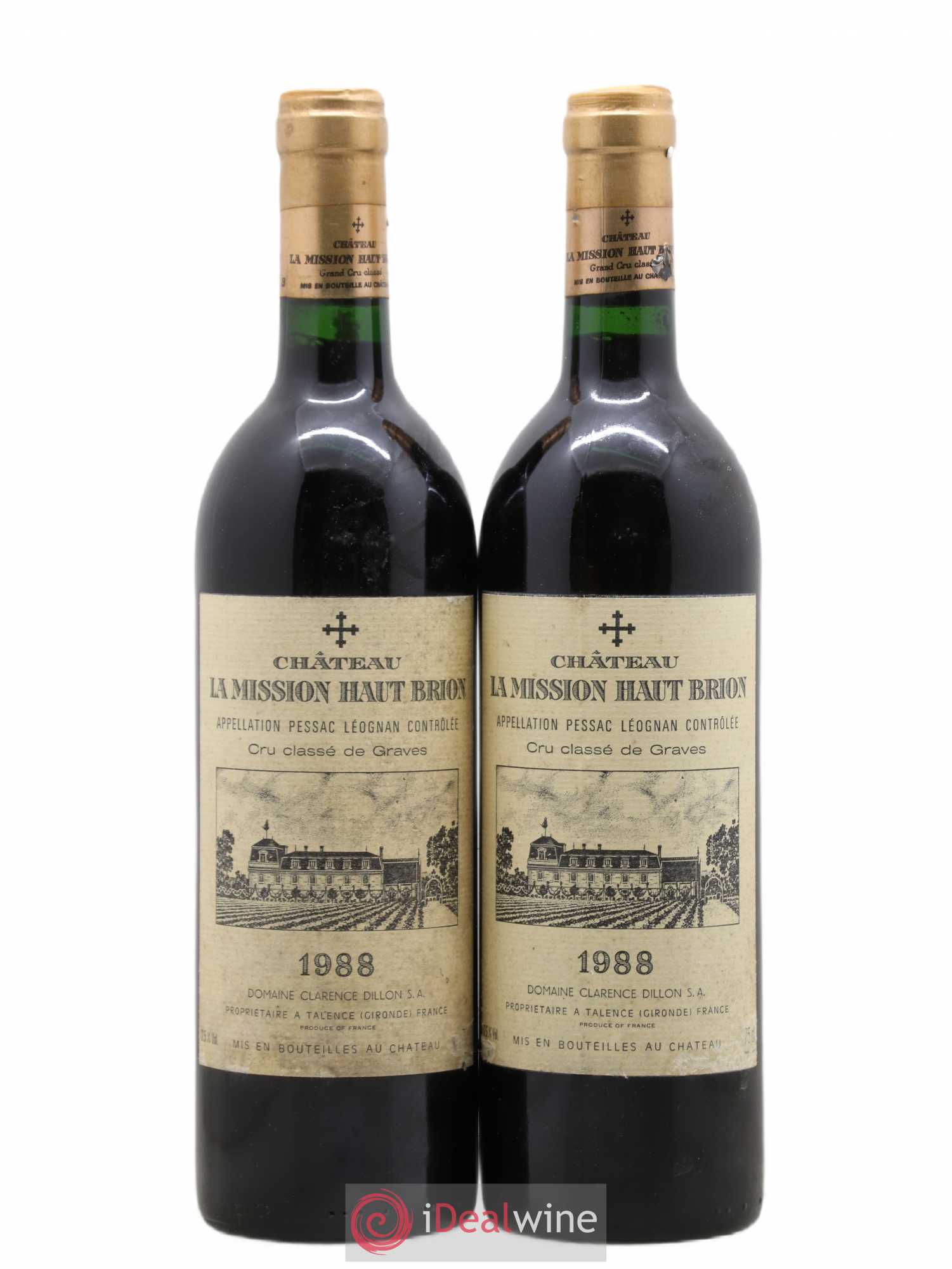 Château la Mission Haut-Brion Cru Classé de Graves 1988 - Lot de 2 bouteilles - 0