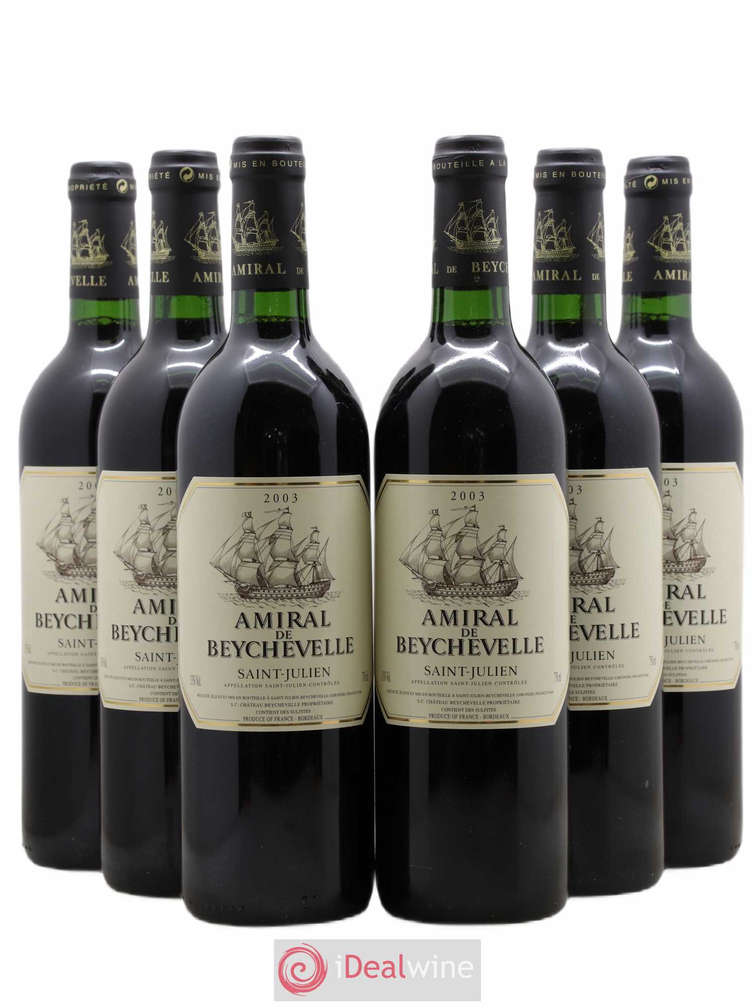 Amiral de Beychevelle Second Vin 2003 - Lot de 6 bouteilles - 0