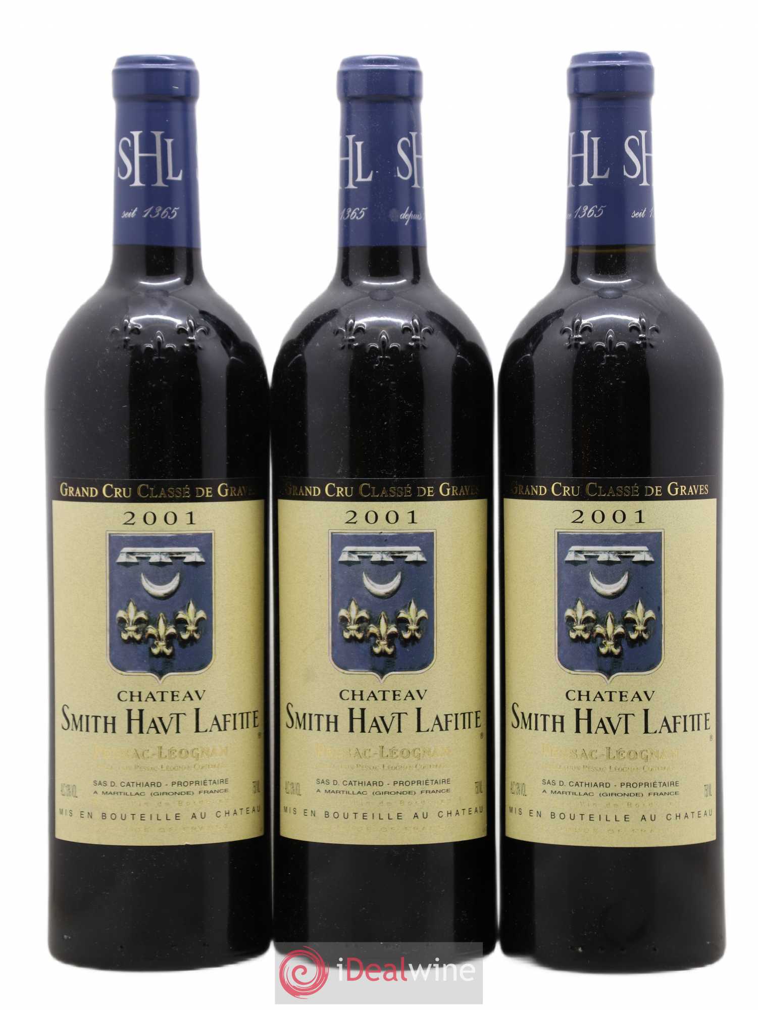 Château Smith Haut Lafitte Cru Classé de Graves 2001 - Lot de 3 bouteilles - 0
