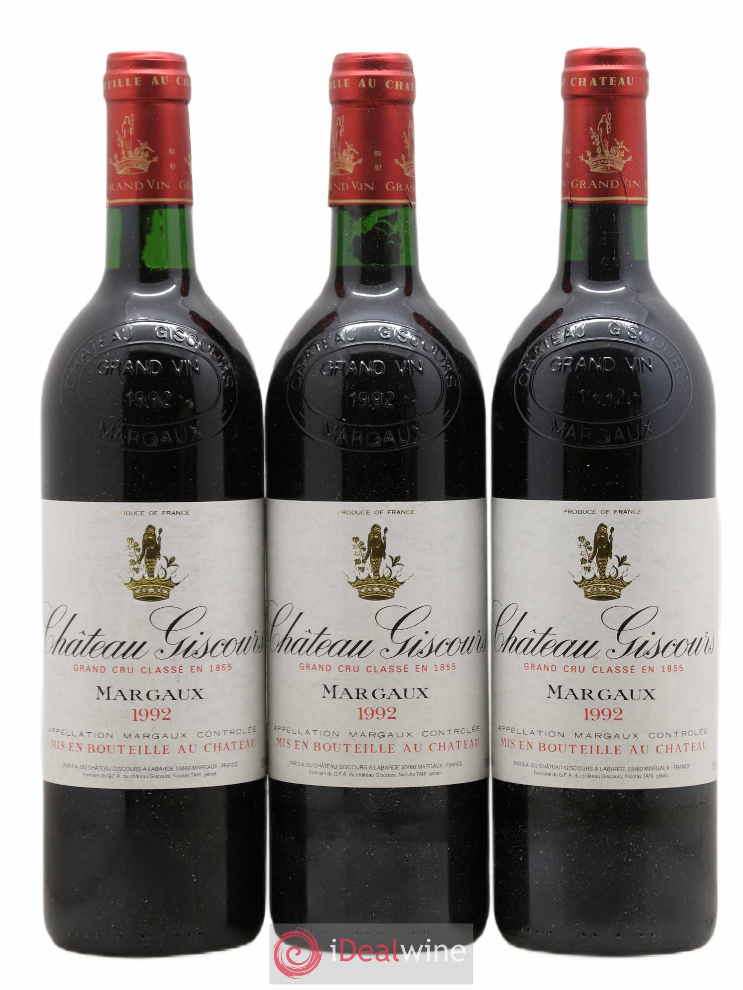 Château Giscours 3ème Grand Cru Classé 1992 - Lot de 3 bouteilles - 0