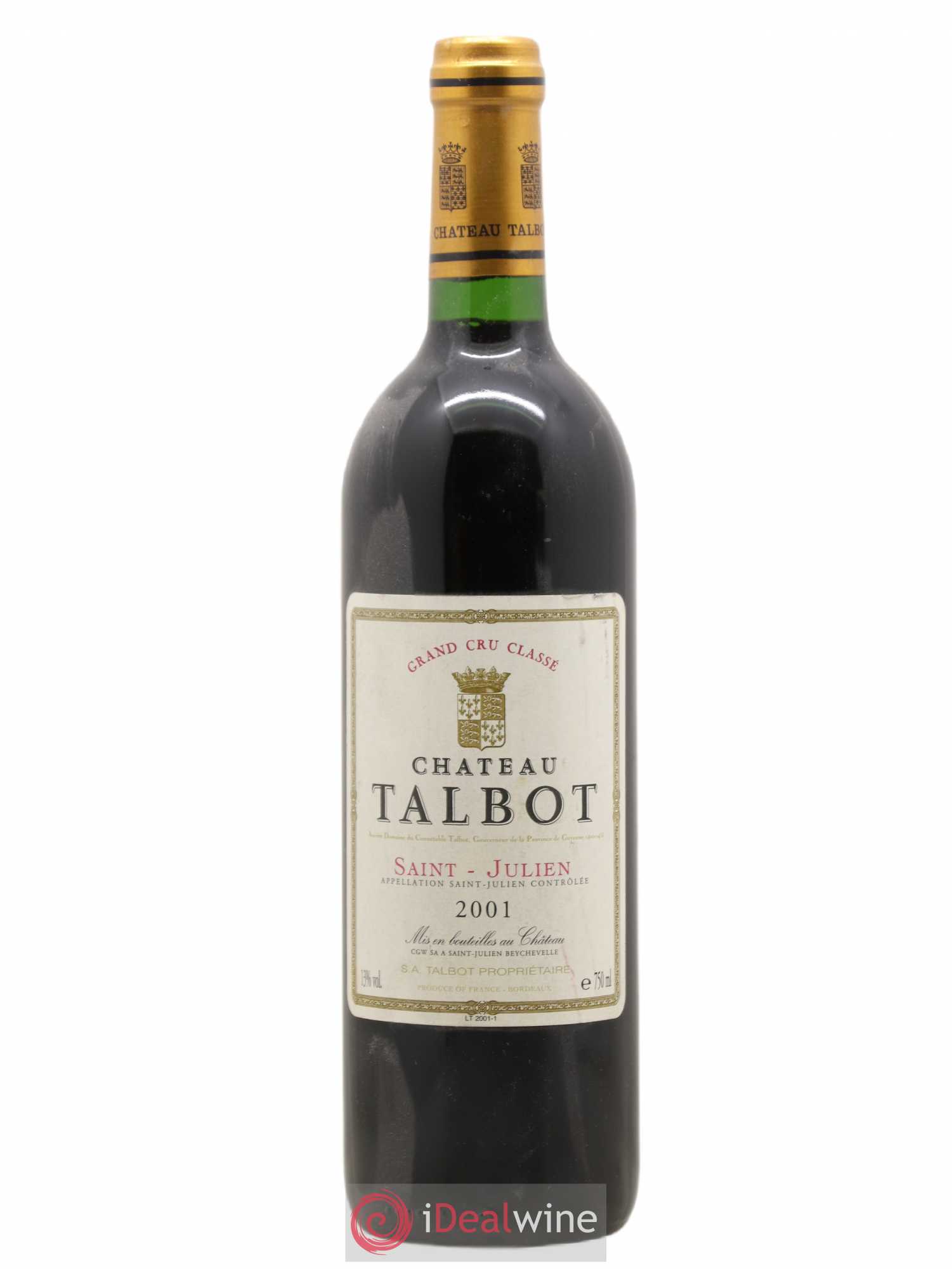 Château Talbot 4ème Grand Cru Classé 2001 - Lot de 1 bouteille - 0