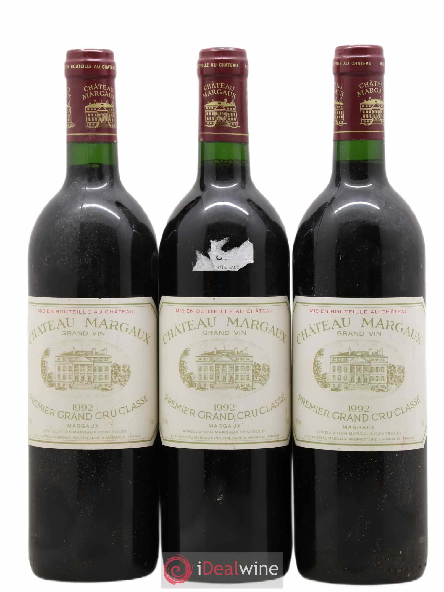 Château Margaux 1er Grand Cru Classé 1992 - Lot de 3 bouteilles - 0