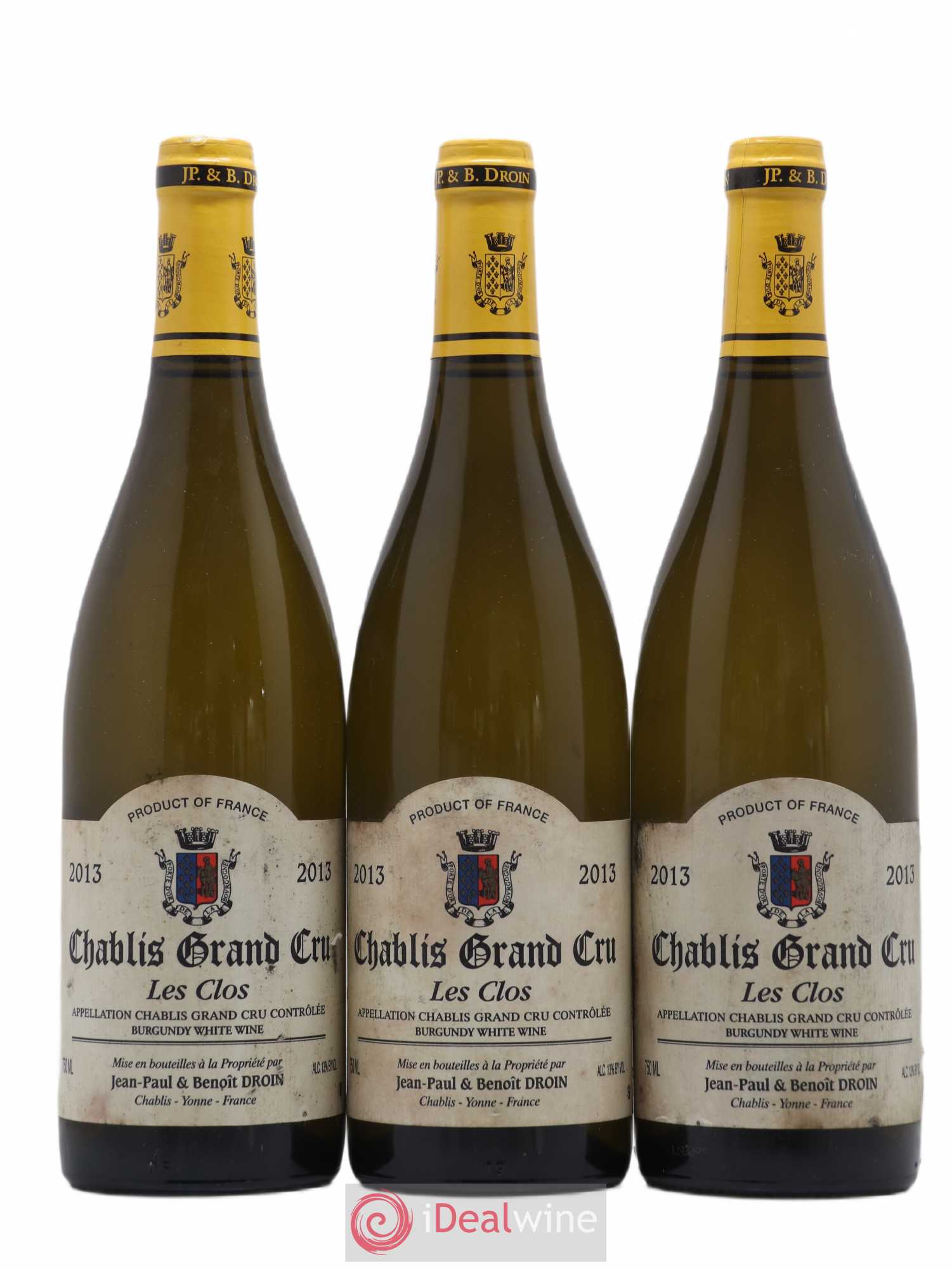 Chablis Grand Cru Les Clos Jean-Paul & Benoît Droin (Domaine) 2013 - Lot de 3 bouteilles - 0