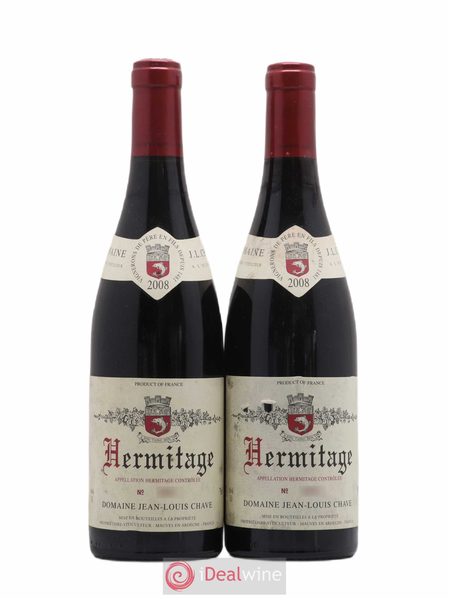 Hermitage Jean-Louis Chave 2008 - Lot de 2 bouteilles - 0
