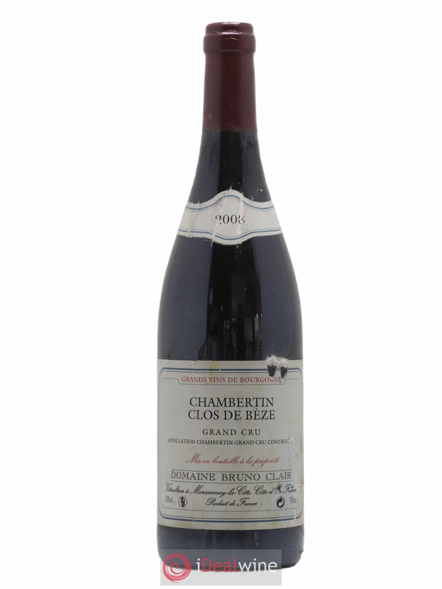 Chambertin Clos de Bèze Grand Cru Bruno Clair (Domaine) 2008 - Lot de 1 bouteille - 0