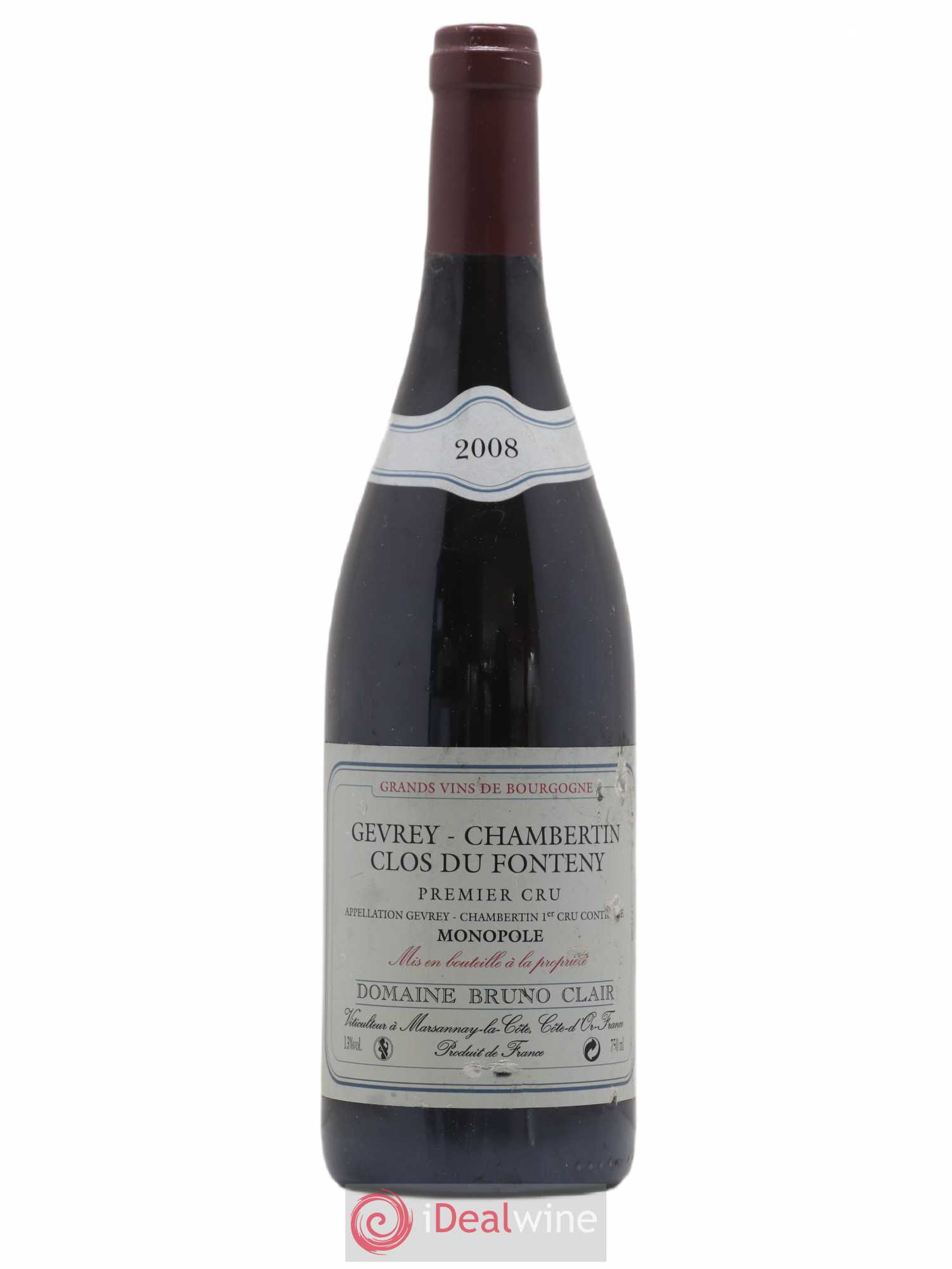 Gevrey-Chambertin 1er Cru Clos du Fonteny Bruno Clair (Domaine) 2008 - Lot de 1 bouteille - 0