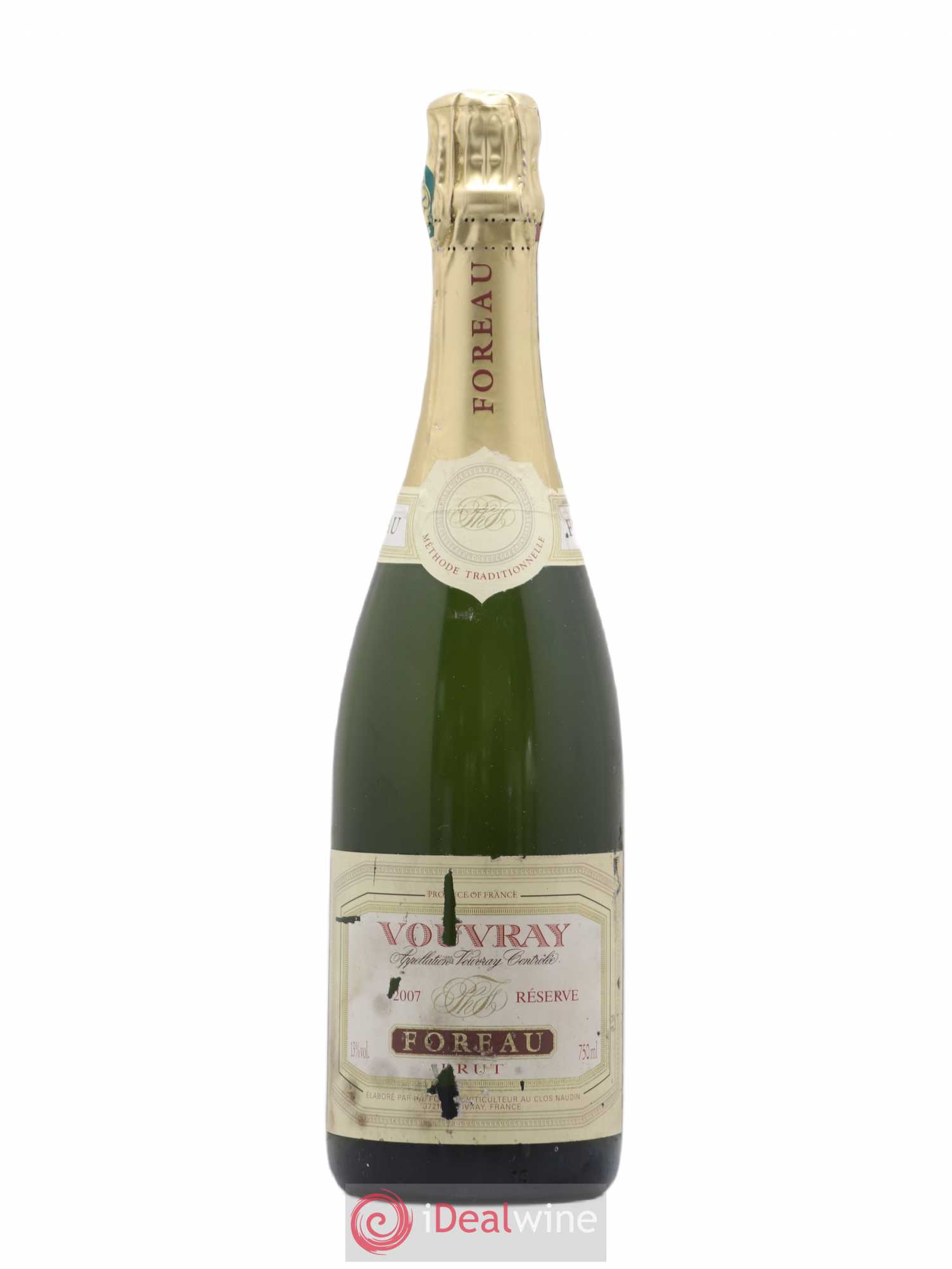 Vouvray Brut Méthode Traditionnelle Clos Naudin - Philippe Foreau 2007 - Lot de 1 bouteille - 0