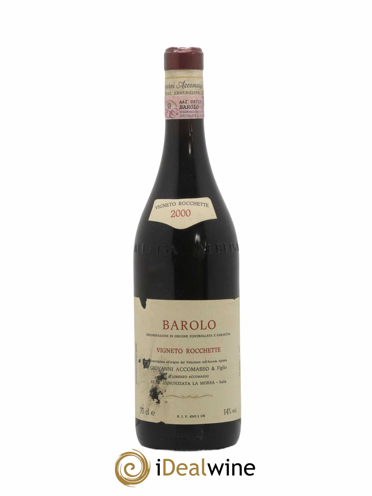 Barolo Vigneto Rocchette Accomasso 2000 - Lot de 1 bouteille - 0