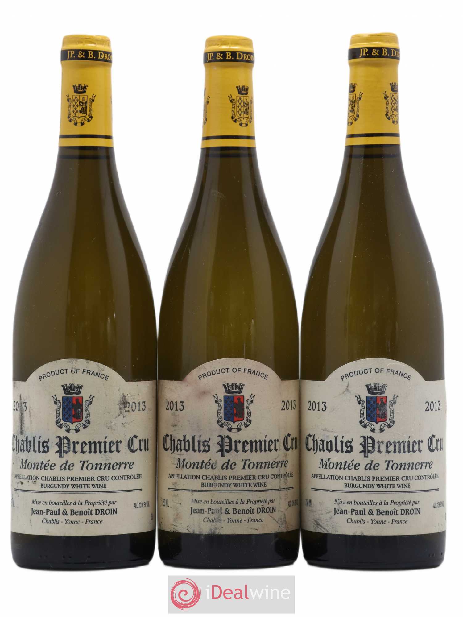 Chablis 1er Cru Montée de Tonnerre Jean-Paul & Benoît Droin (Domaine) 2013 - Posten von 3 Flaschen - 0