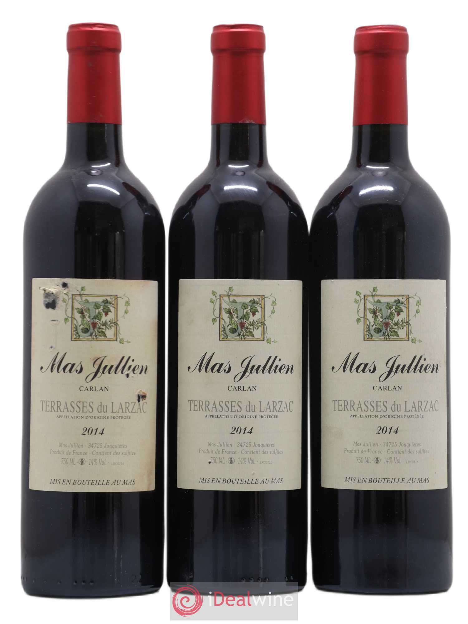 Terrasses du Larzac Mas Jullien Carlan Olivier Jullien 2014 - Lot de 3 bouteilles - 0