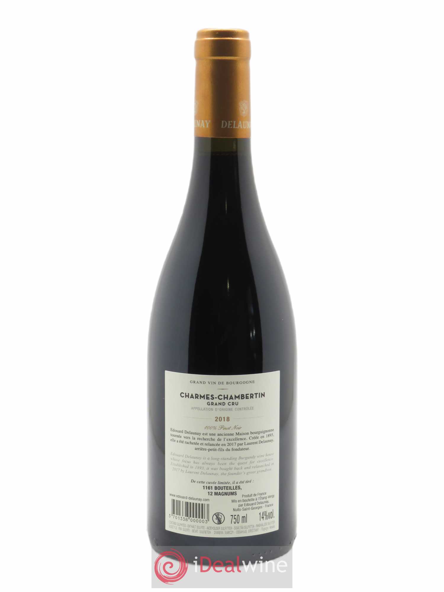Charmes-Chambertin Grand Cru Edouard Delaunay 2018 - Lot de 1 bouteille - 1