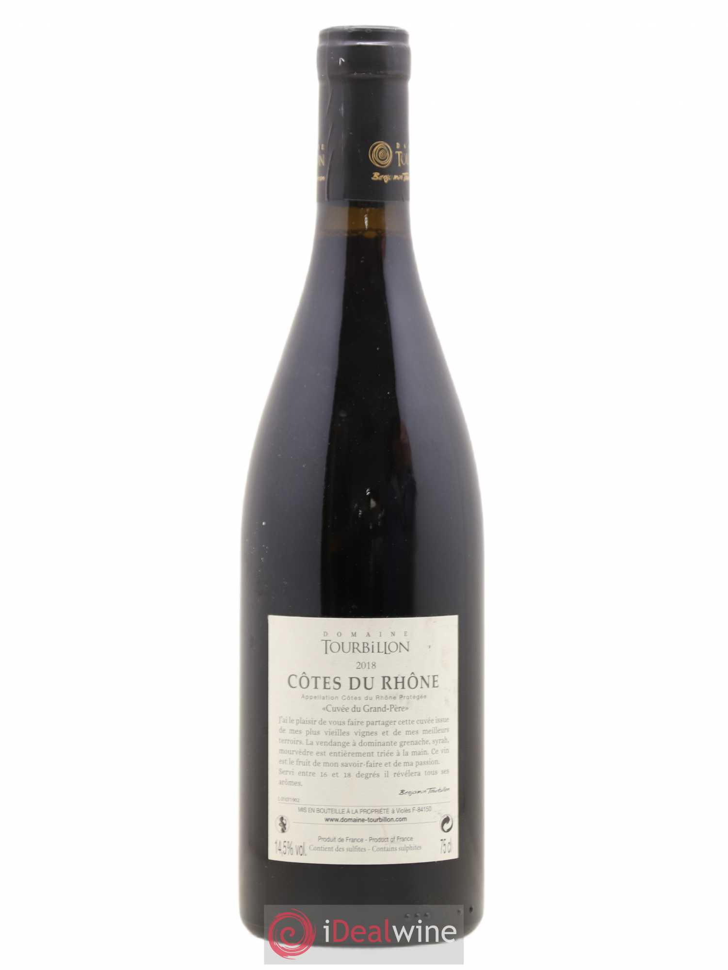 Côtes-du-Rhône Cuvée du Grand Père Tourbillon (sans prix de réserve) 2018 - Lot de 1 bouteille - 1