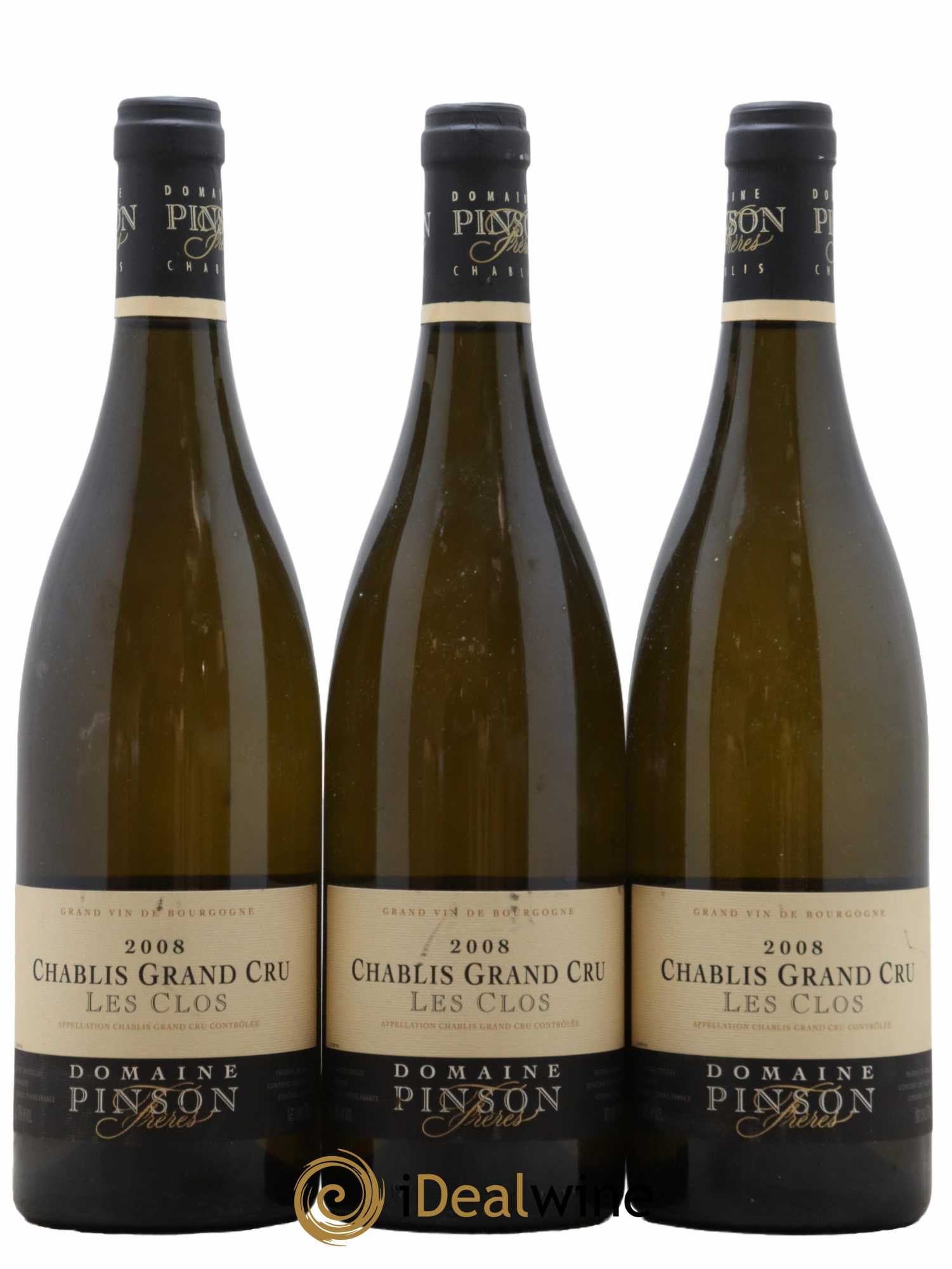 Chablis Grand Cru Les Clos Pinson Frères (Domaine) 2008 - Lot de 3 bouteilles - 0