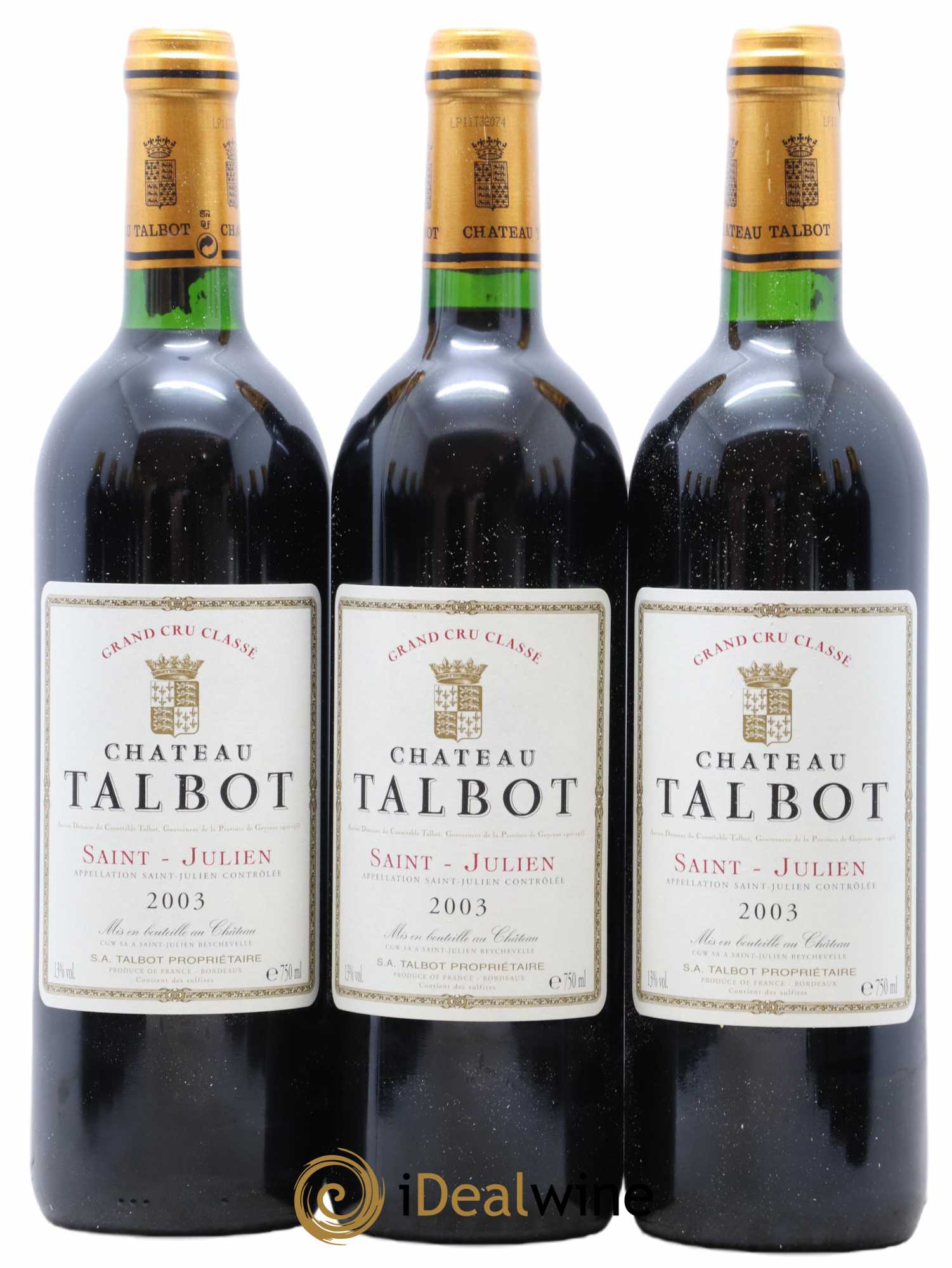 Château Talbot 4ème Grand Cru Classé 2003 - Lot de 12 bouteilles - 1