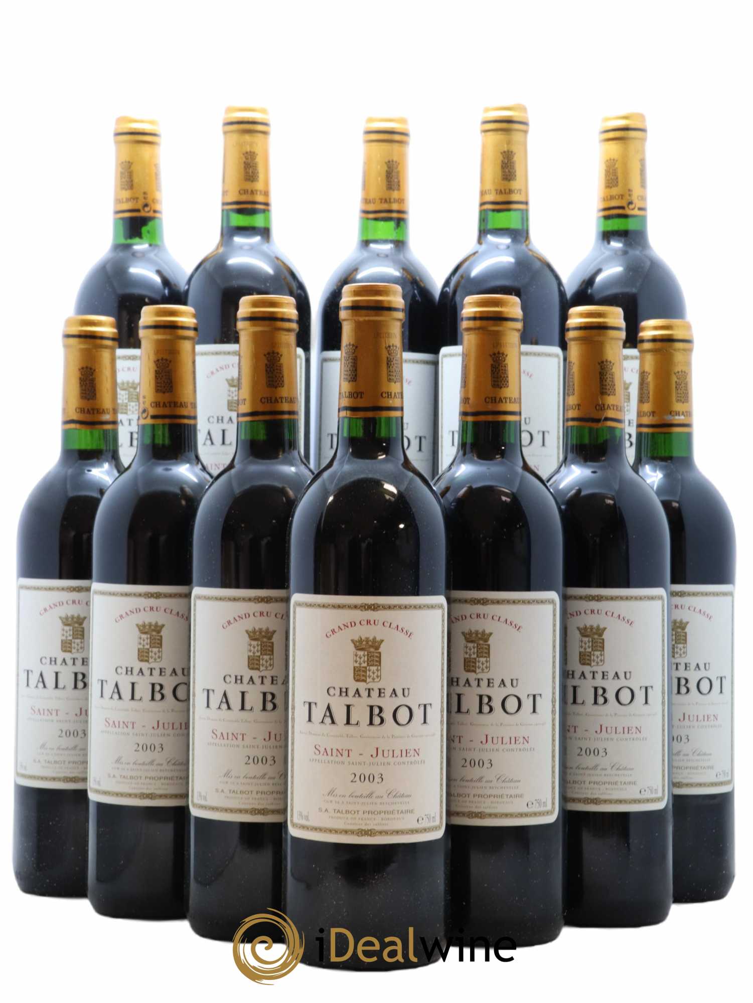 Château Talbot 4ème Grand Cru Classé 2003 - Lot de 12 bouteilles - 0