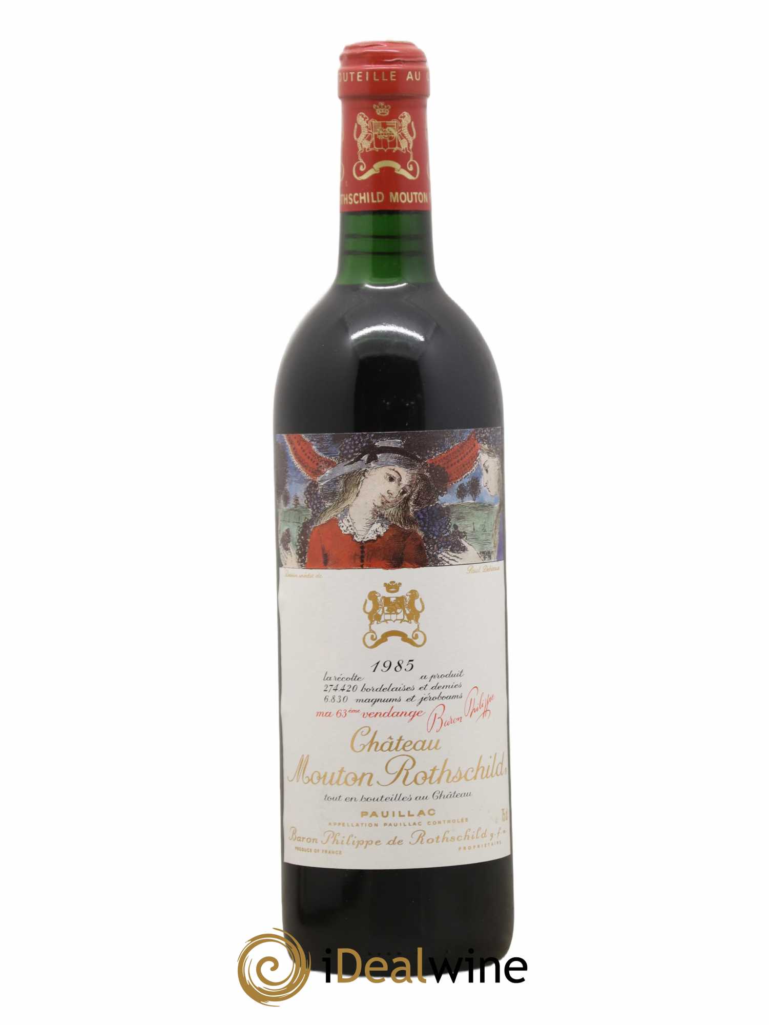 Château Mouton Rothschild 1er Grand Cru Classé 1985 - Lot de 1 bouteille - 0