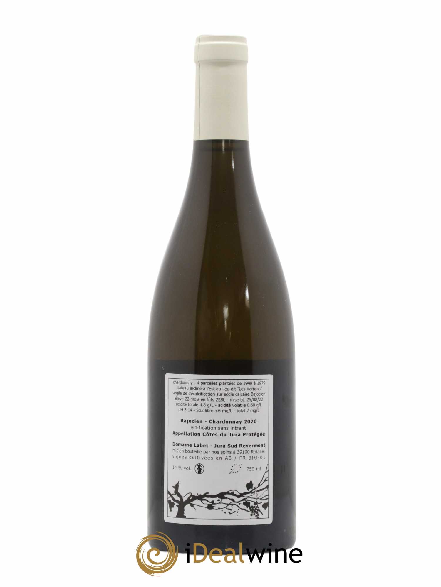 Côtes du Jura Chardonnay Bajocien Romain - Julien - Charline Labet 2020 - Lot de 1 bouteille - 1