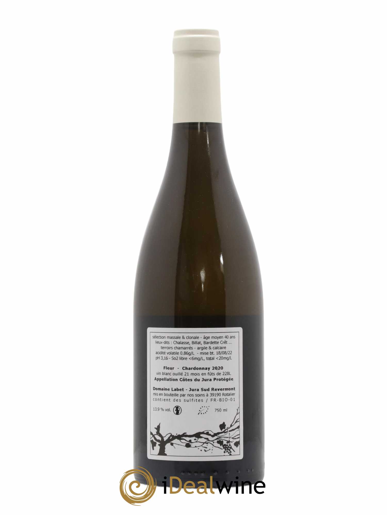 Côtes du Jura Chardonnay Fleur Romain - Julien - Charline Labet 2020 - Lot de 1 bouteille - 1