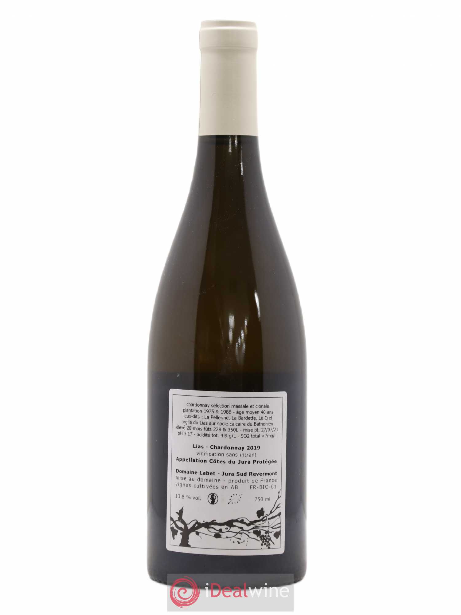 Côtes du Jura Chardonnay Lias Romain - Julien - Charline Labet 2019 - Lot de 1 bouteille - 1