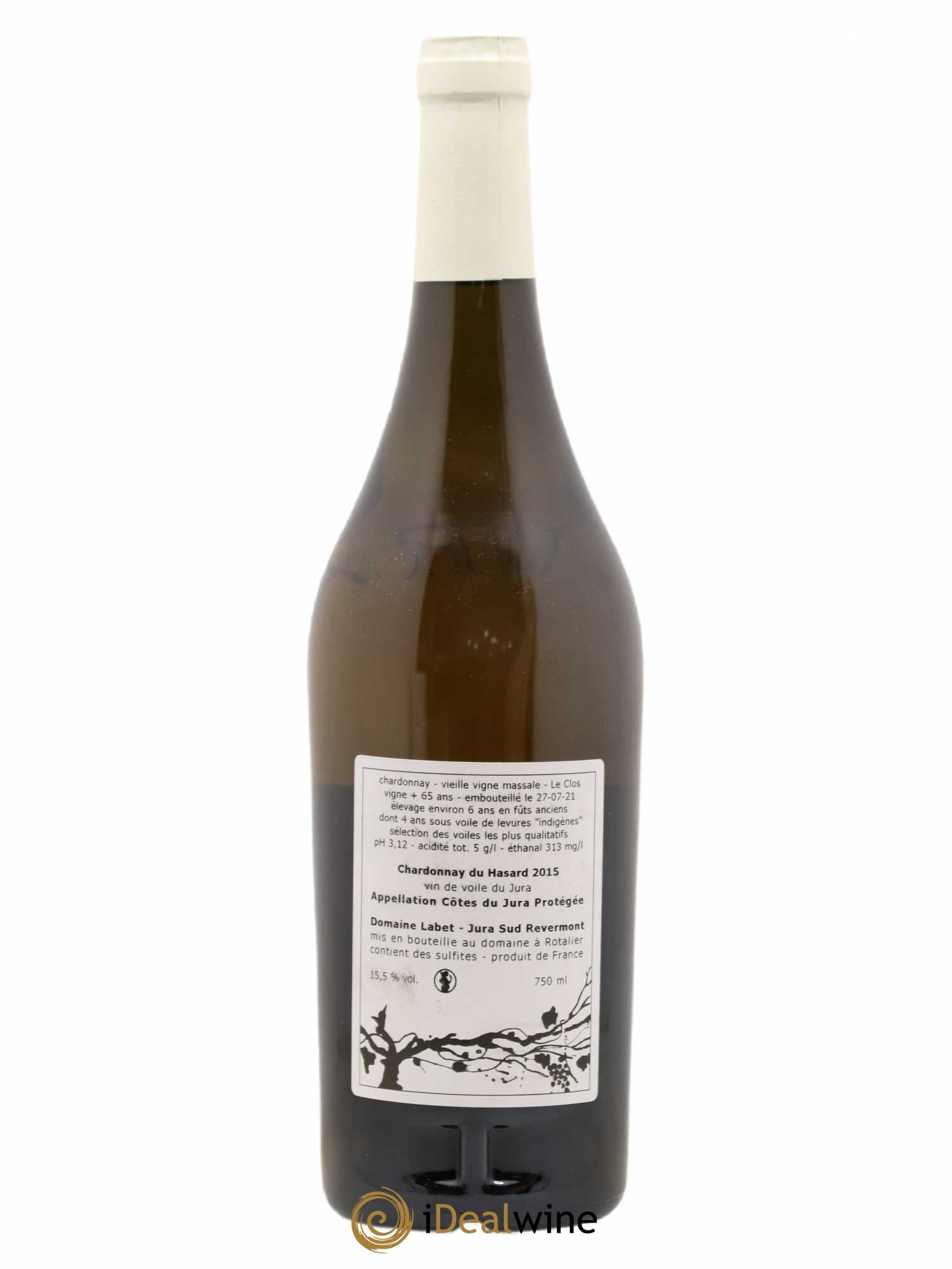 Côtes du Jura Vin de voile Chardonnay du Hasard Romain - Julien  - Charline Labet 2015 - Lot de 1 bouteille - 1