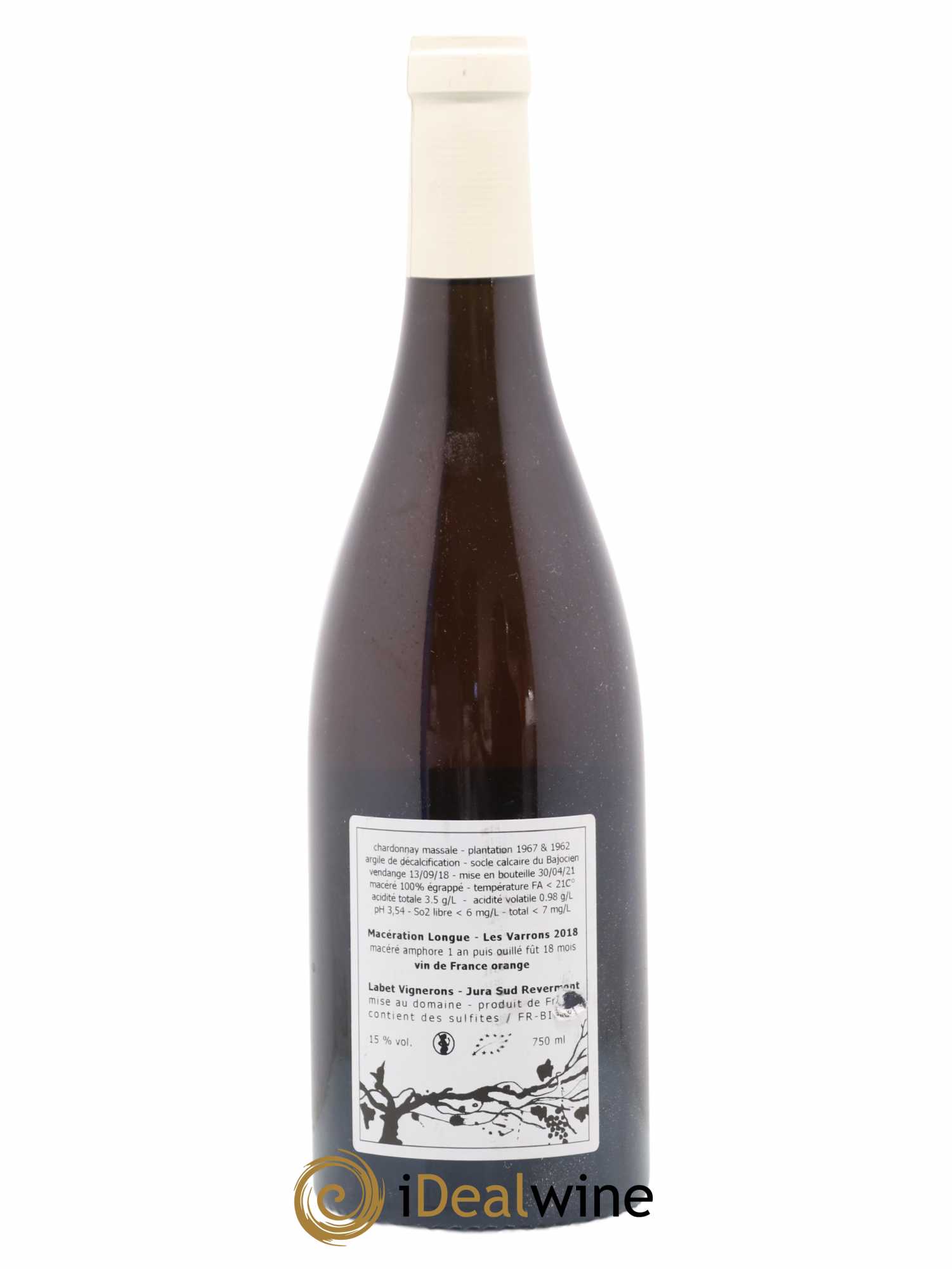 Côtes du Jura Chardonnay Les Varrons Macération Romain - Julien - Charline Labet 2018 - Lot de 1 bouteille - 1