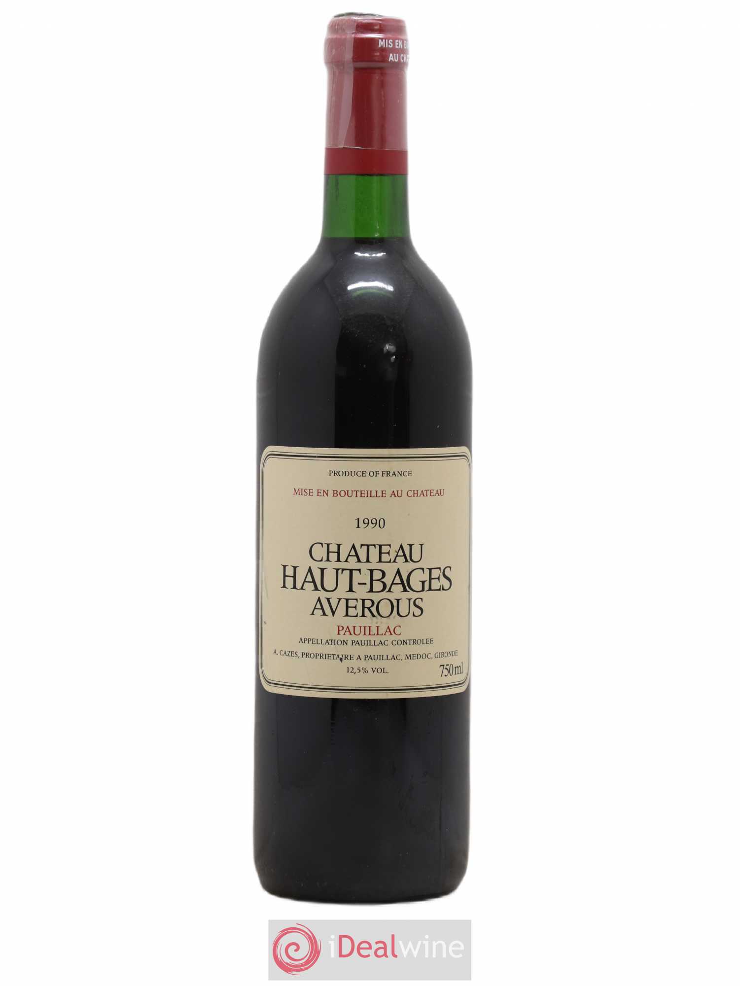 Château Haut Bages Averous Cru Bourgeois 1990 - Lot de 1 bouteille - 0