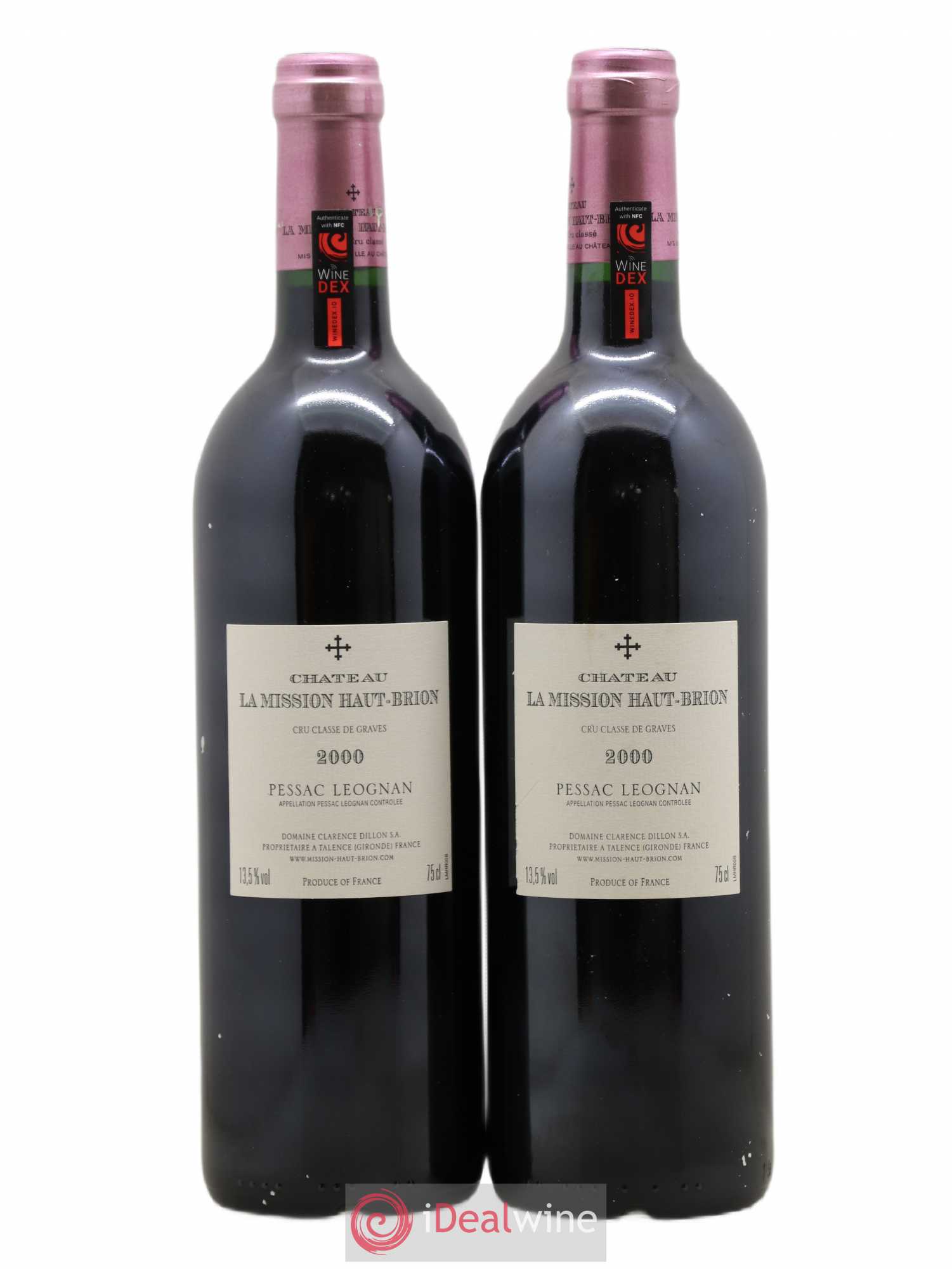 Château la Mission Haut-Brion Cru Classé de Graves 2000 - Lot de 2 bouteilles - 1