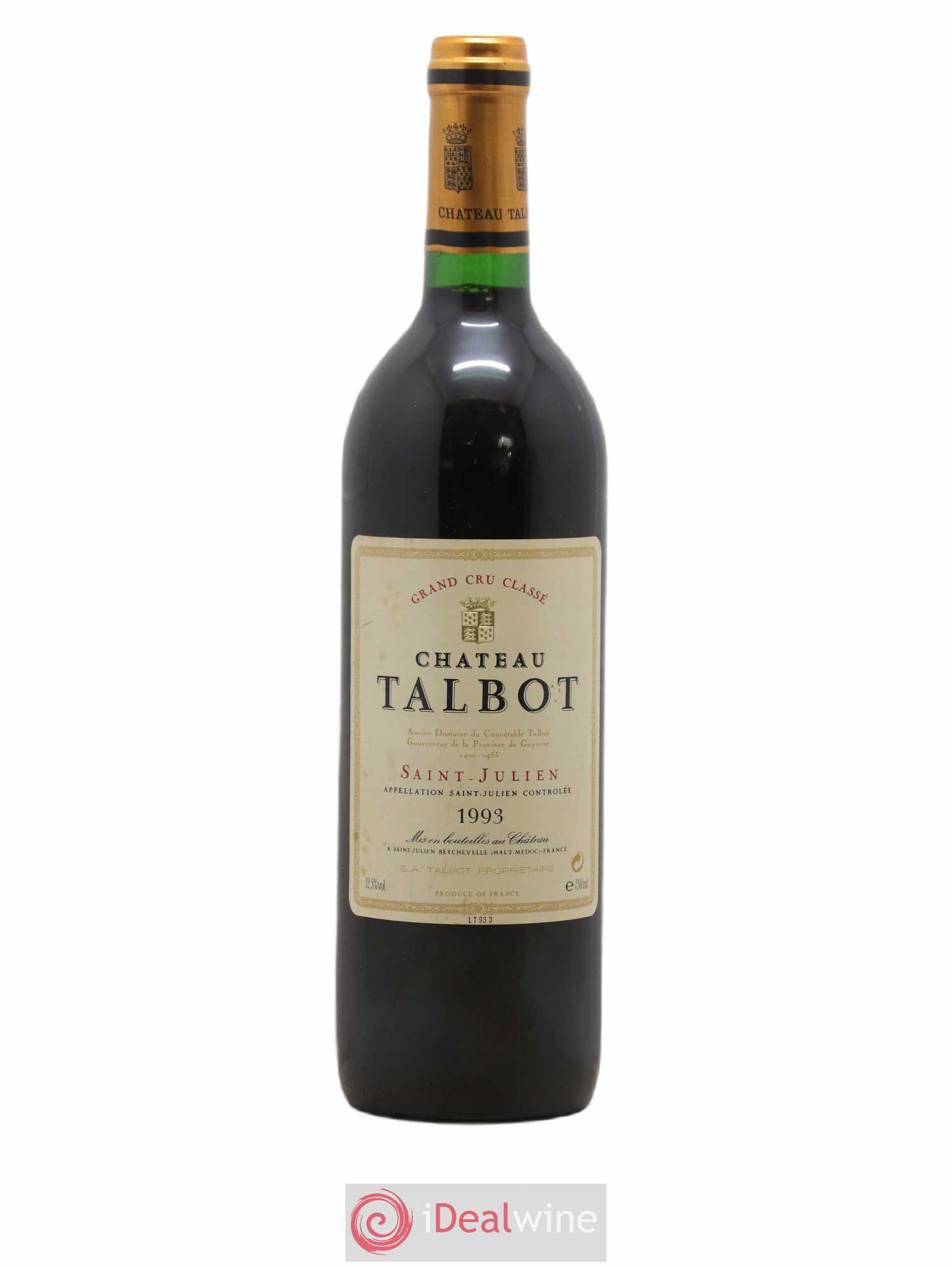 Château Talbot 4ème Grand Cru Classé 1993 - Lot de 1 bouteille - 0