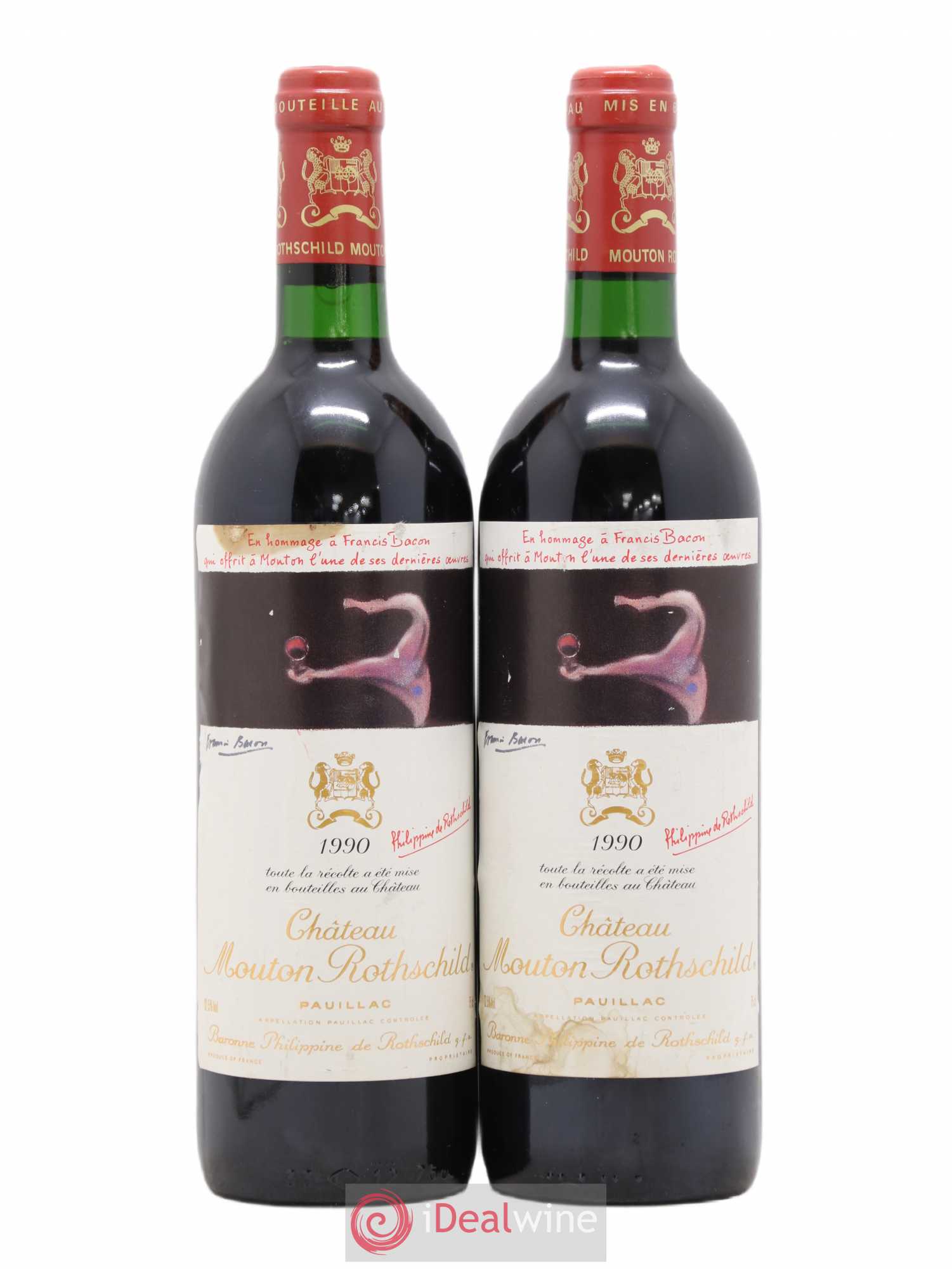 Château Mouton Rothschild 1er Grand Cru Classé 1990 - Lot de 2 bouteilles - 0