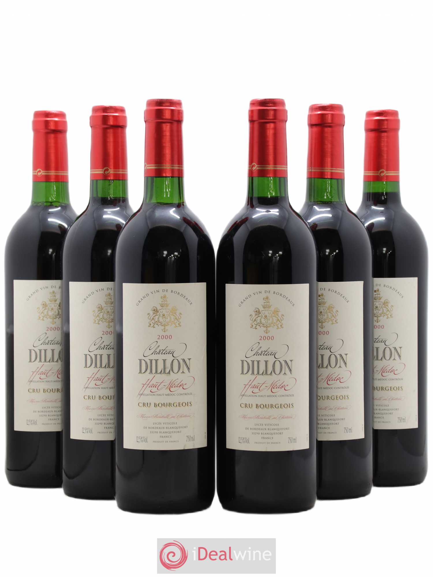 Château Dillon Cru Bourgeois 2000 - Lot de 6 bouteilles - 0