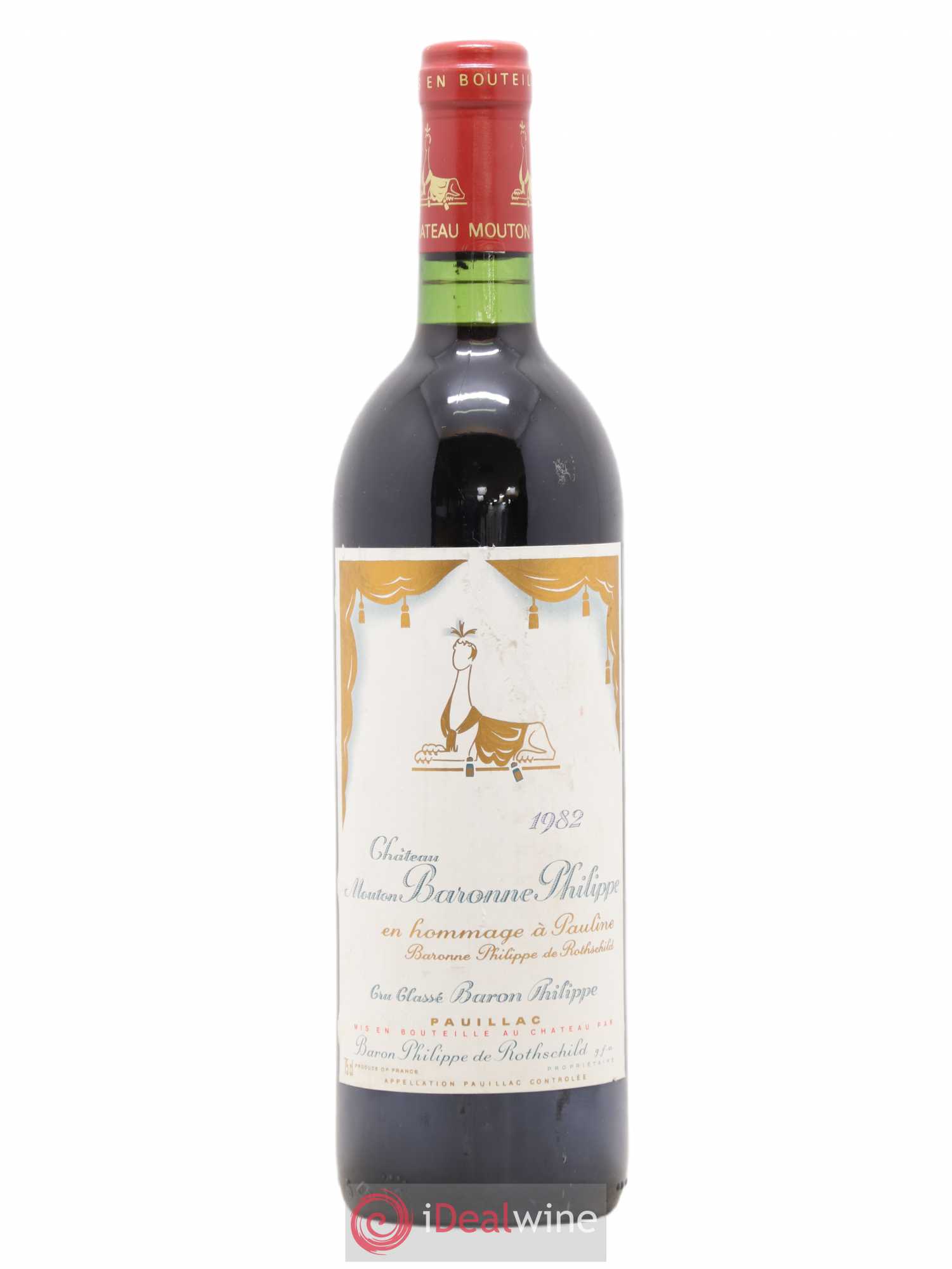Château d' Armailhac - Mouton Baron(ne) Philippe 5ème Grand Cru Classé 1982 - Lot de 1 bouteille - 0