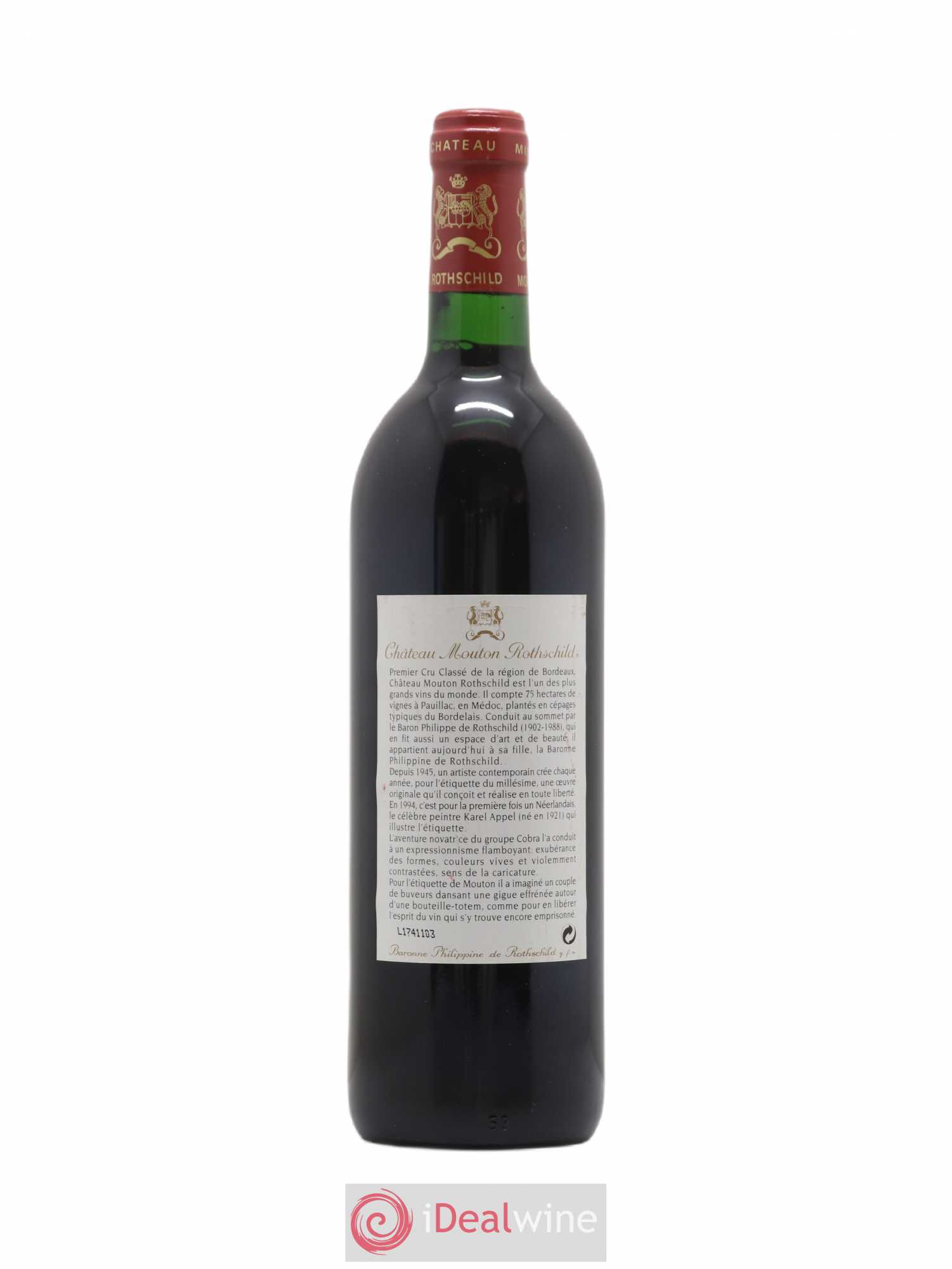 Château Mouton Rothschild 1er Grand Cru Classé 1994 - Lot de 1 bouteille - 1