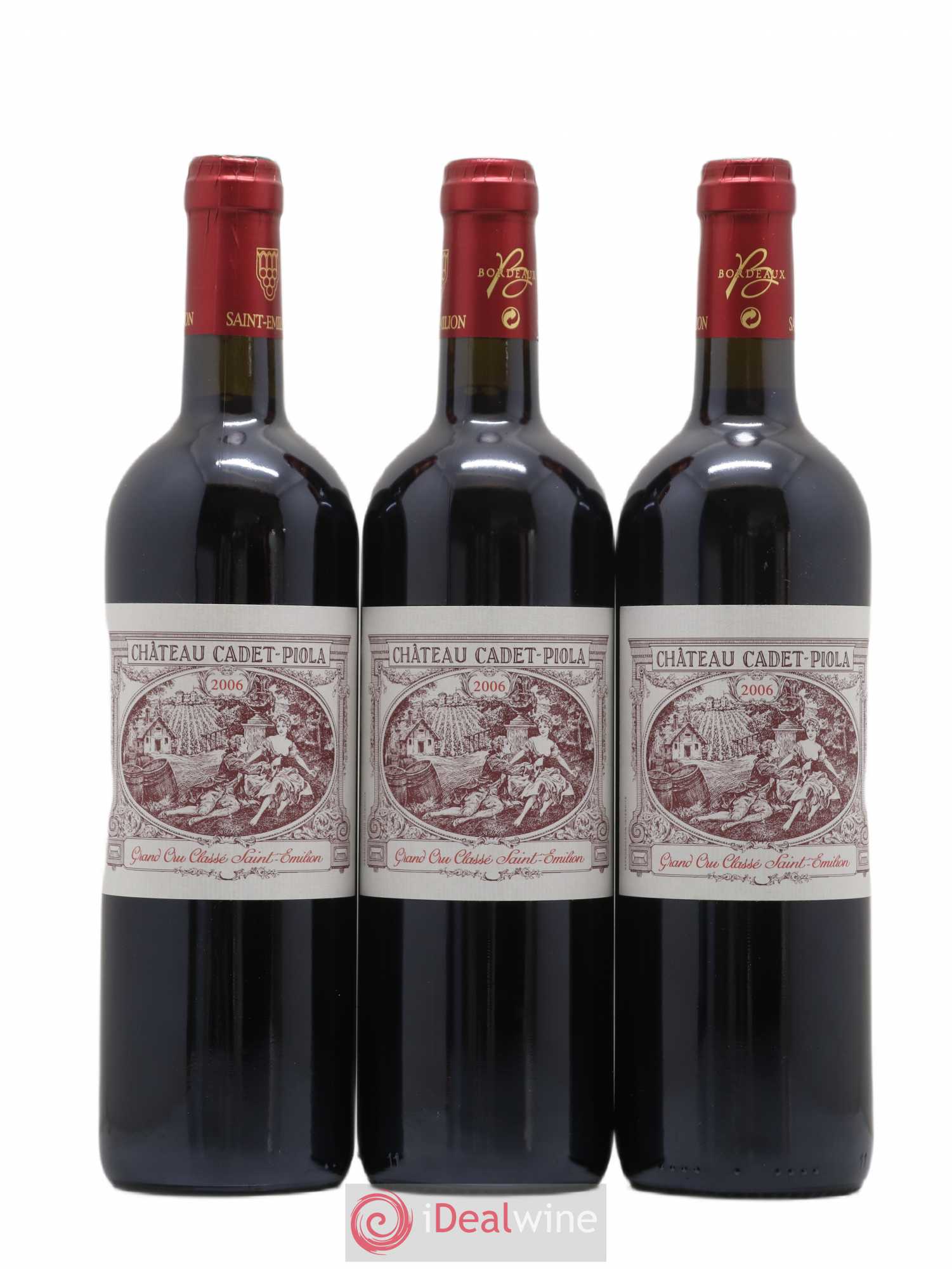 Château Cadet Piola Grand Cru Classé 2006 - Lot de 3 bouteilles - 0