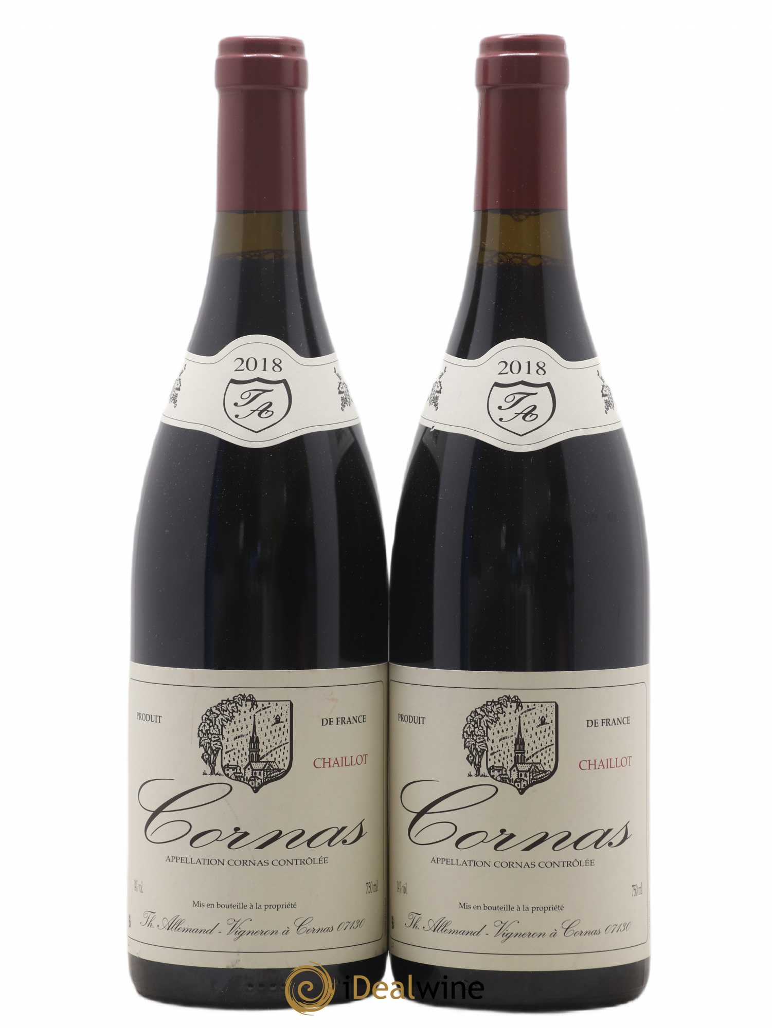 Cornas Chaillot Thierry Allemand 2018 - Lot de 2 bouteilles - 0