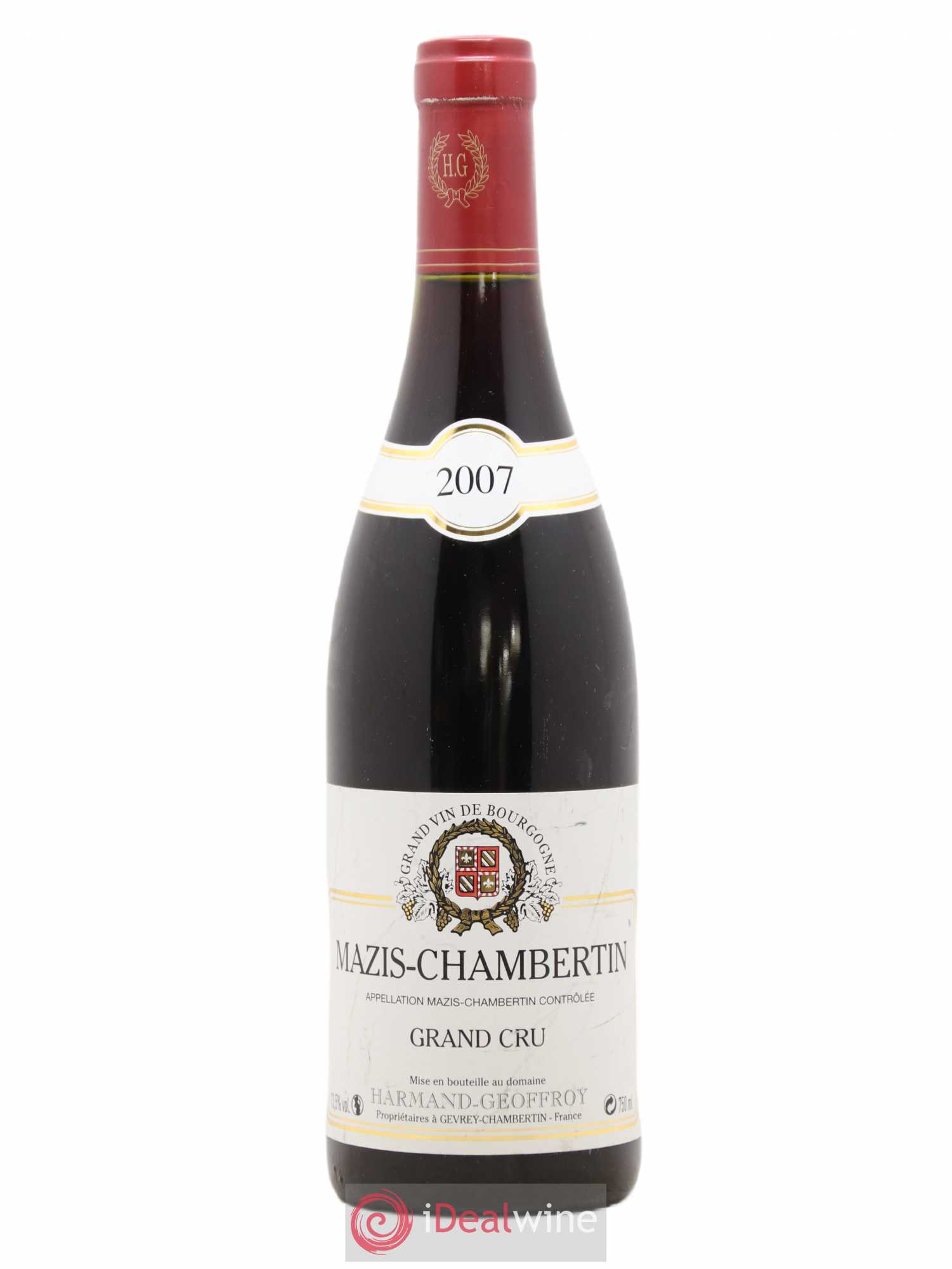 Mazis-Chambertin Grand Cru Harmand-Geoffroy (Domaine) 2007 - Lot de 1 bouteille - 0
