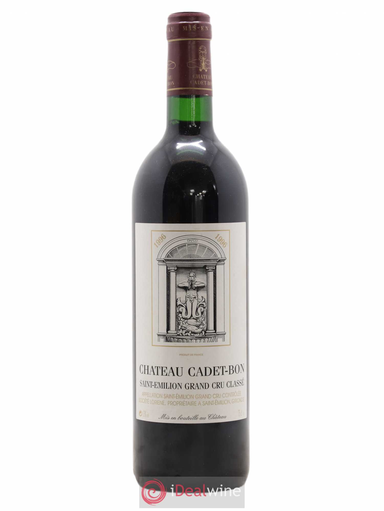 Château Cadet Bon Grand Cru Classé 1996 - Lot de 1 bouteille - 0