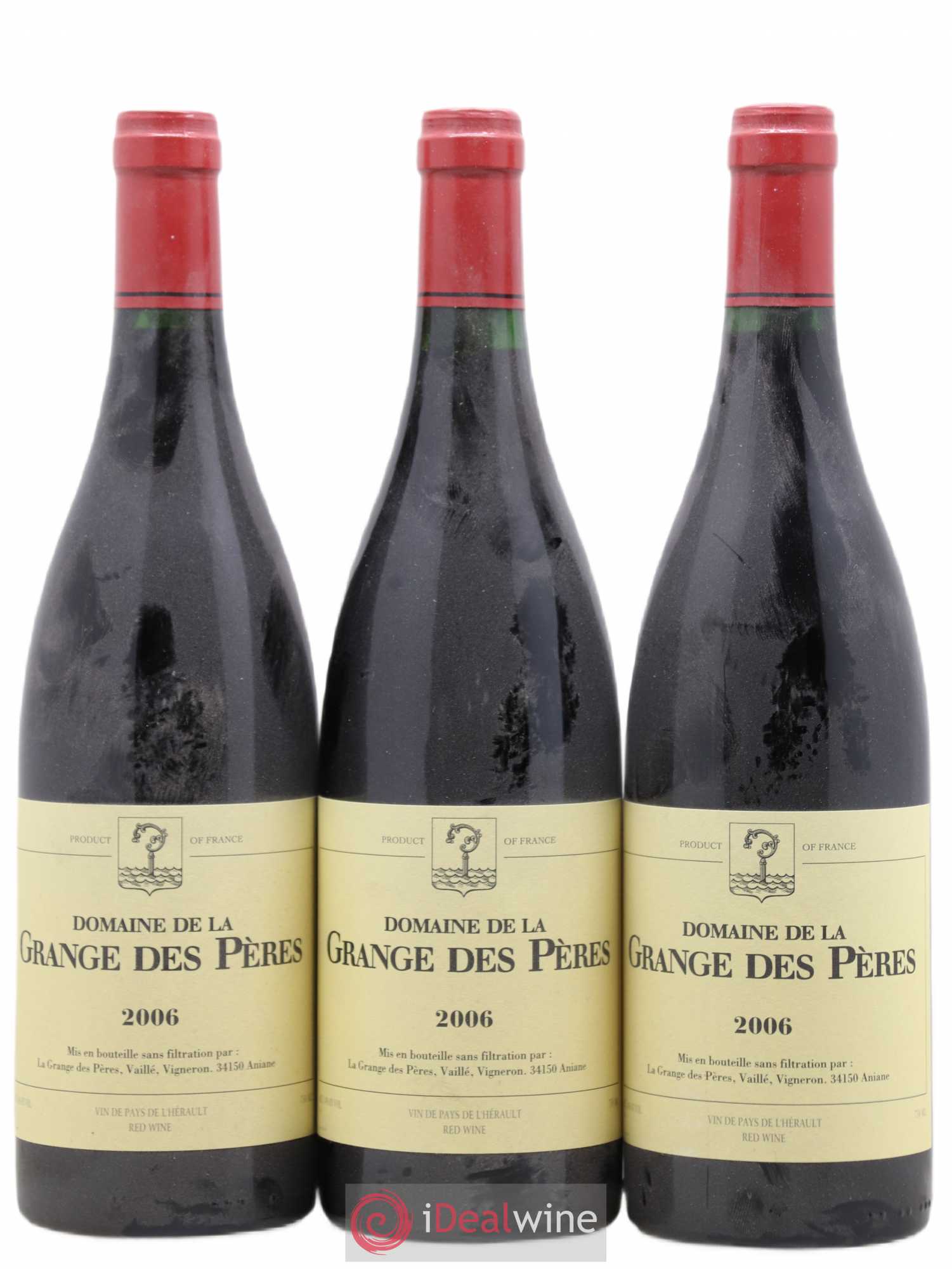 Pays d'Hérault Grange des Pères Laurent Vaillé 2006 - Lot de 3 bouteilles - 0