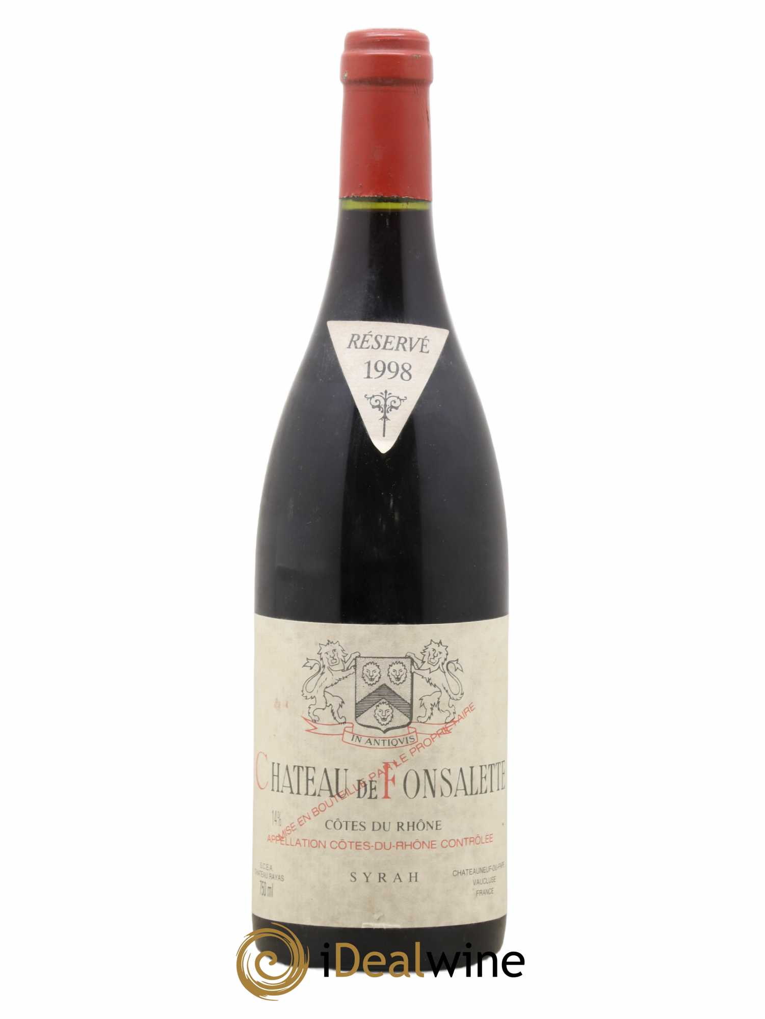 Côtes-du-Rhône Cuvée Syrah Château de Fonsalette 1998 - Lot de 1 bouteille - 0