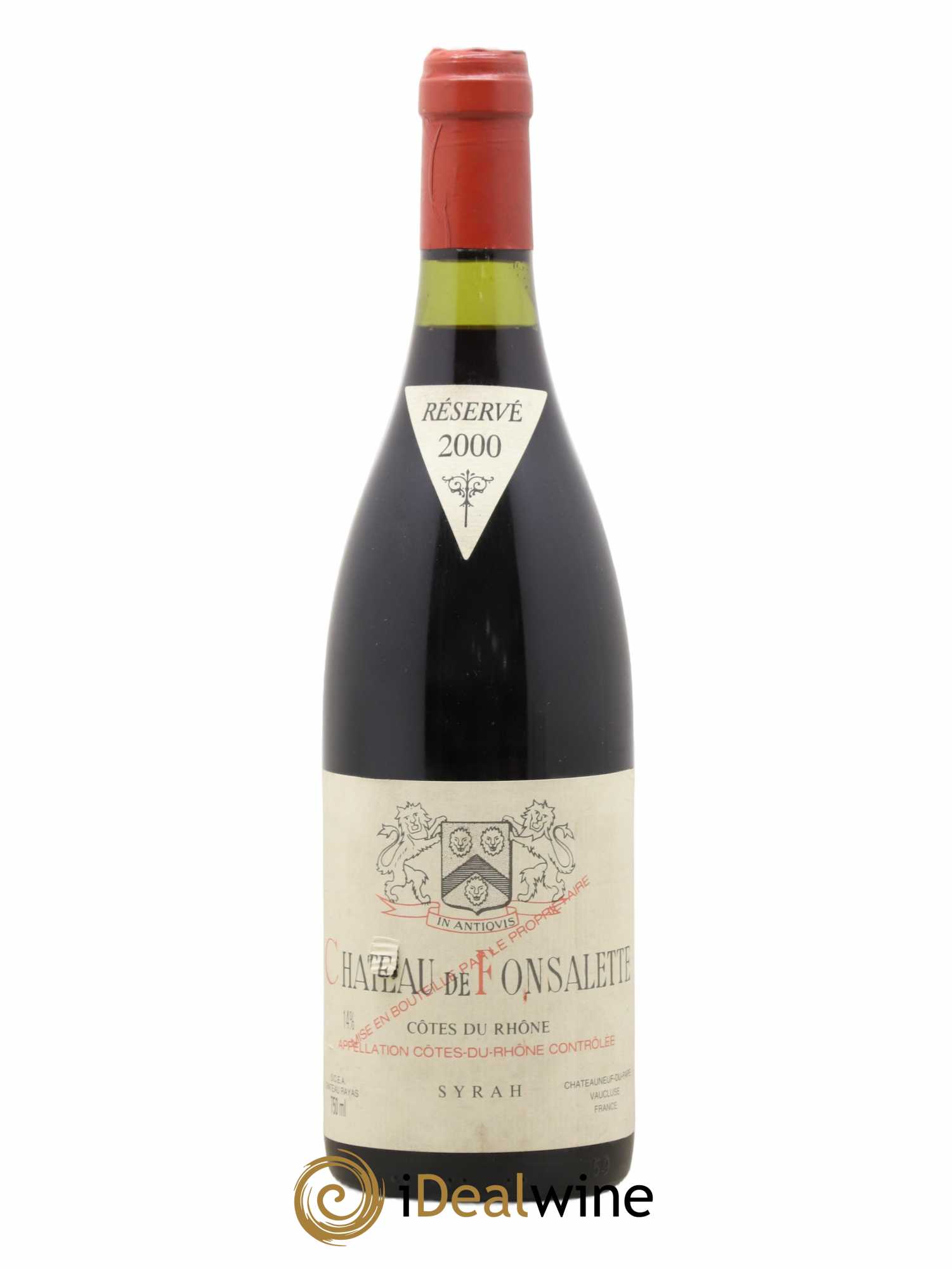 Côtes-du-Rhône Cuvée Syrah Château de Fonsalette 2000 - Lot de 1 bouteille - 0