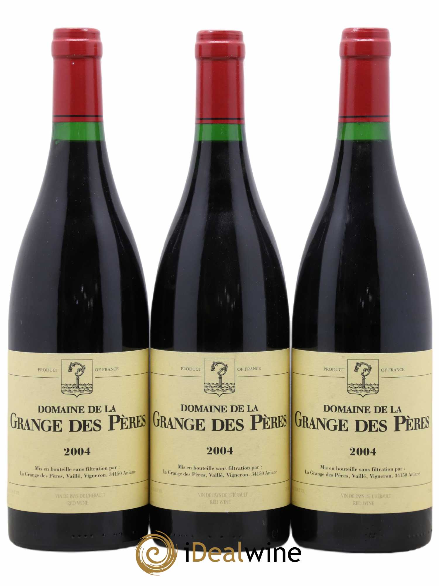 Pays d'Hérault Grange des Pères Laurent Vaillé 2004 - Lot de 3 bouteilles - 0